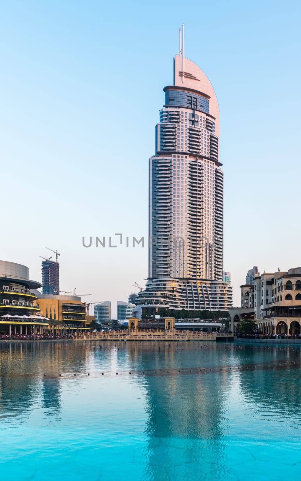 UAE, DUBAI - JANUARY 01: Dubai fountains show place at the Dubai Mall on January 01, 2015