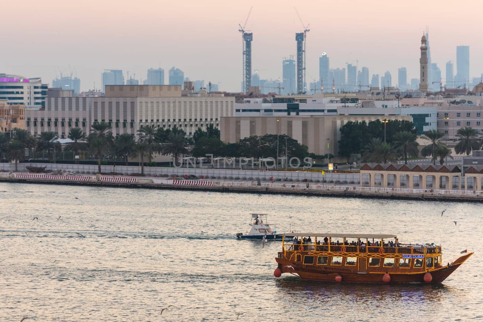 UAE, DUBAI - DECEMBER 27: traditional arabic boat at Dubai Creek on December 27, 2014