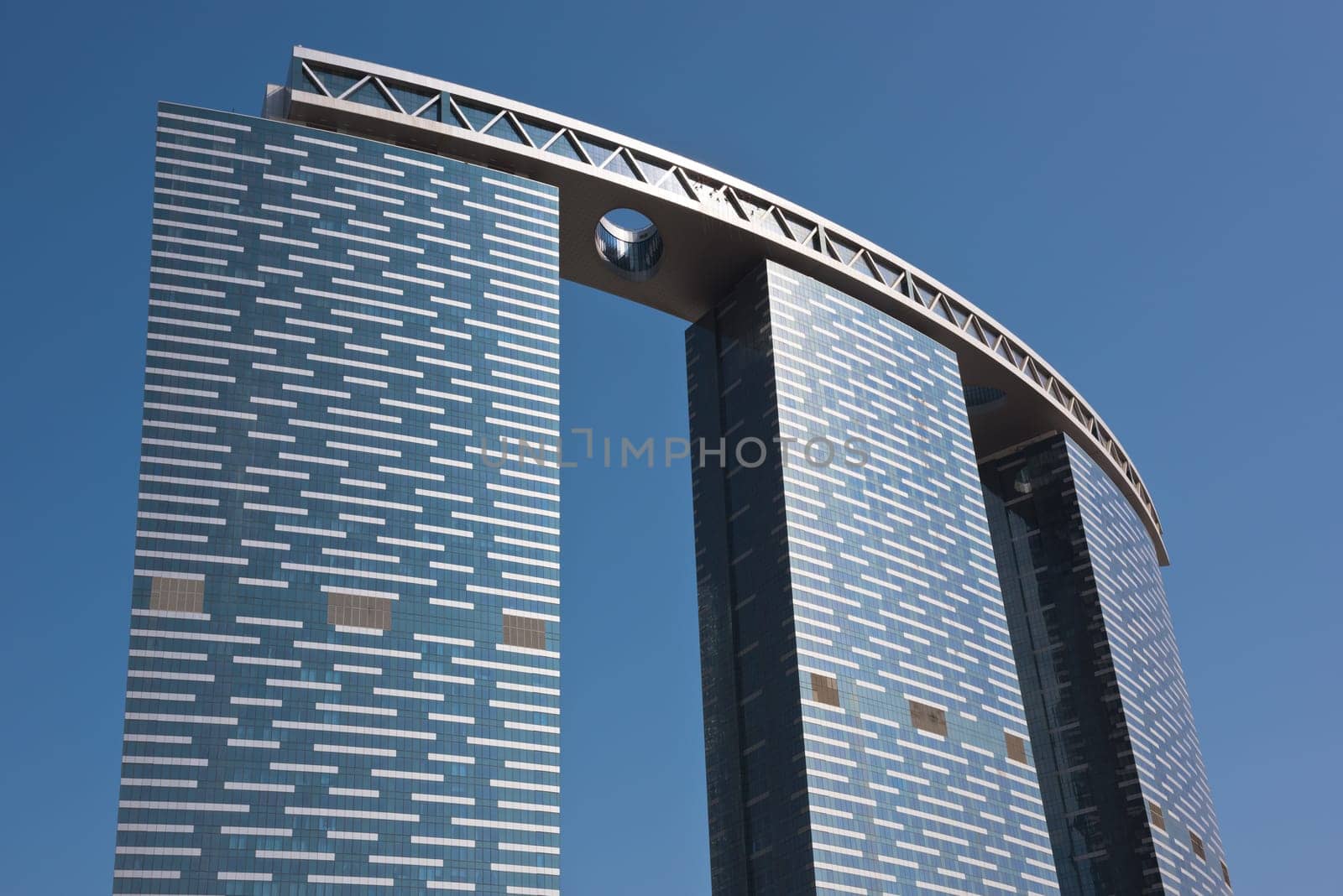 ABU DHABI, UAE - DECEMBER 24: Abu Dhabi The Gate Towers skyscrapers on December 24, 2014. United Arab Emirates