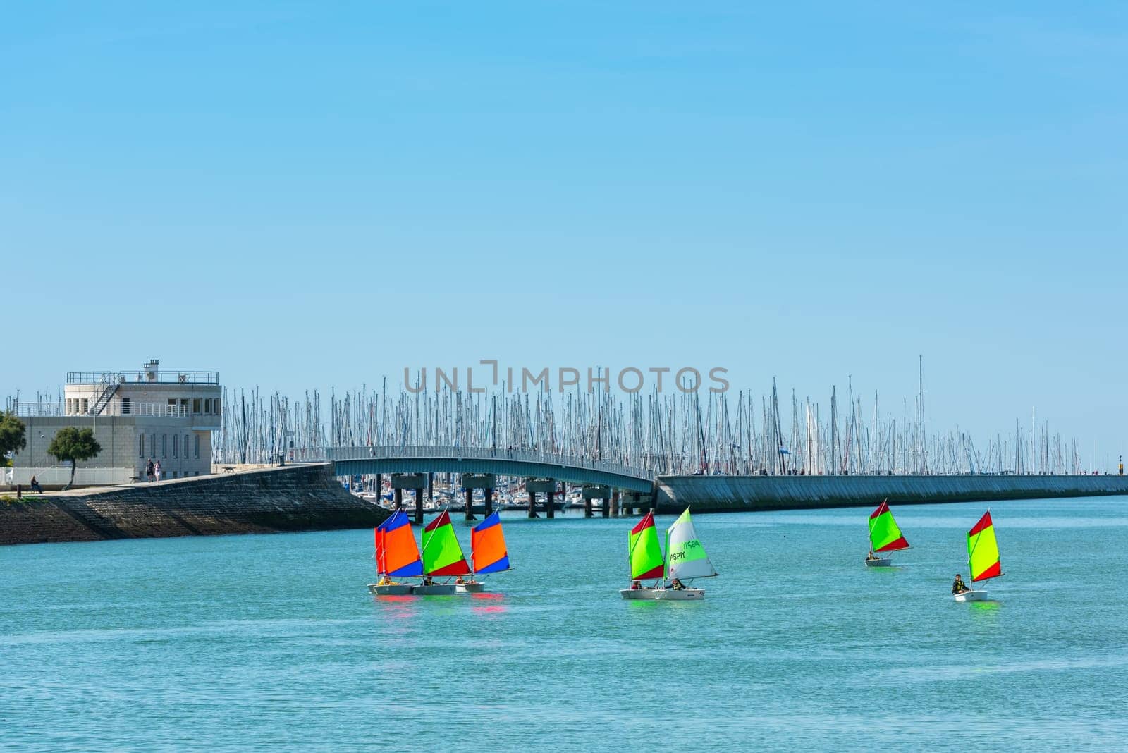 FRANCE, LA ROCHELLE - SEPTEMBER 21: sailing training of young children in La Rochelle, France on September 21, 2015