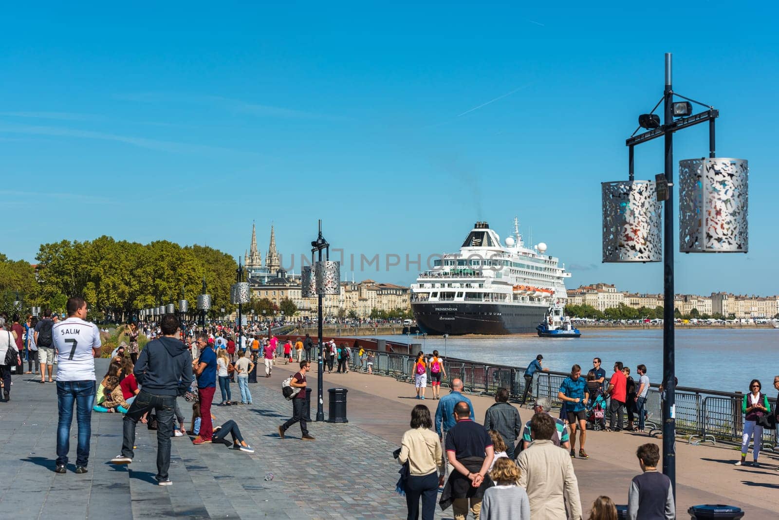 FRANCE, BORDEAUX - SEPTEMBER 20: Famous dutch cruise ship Prinsendam in Bordeaux, France on September 20, 2015