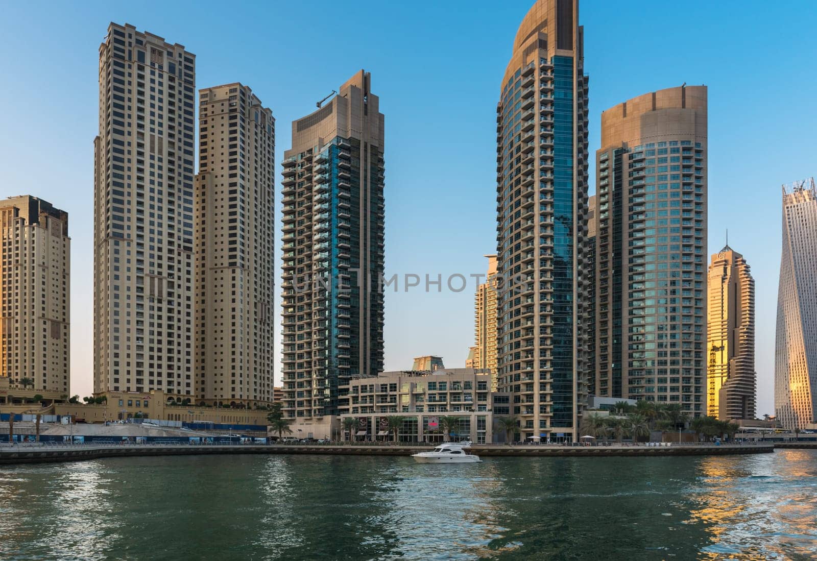 UAE, DUBAI - DECEMBER 31: view of Dubai Marina, United Arab Emirates - the largest man-made marina in the world on December 31, 2014