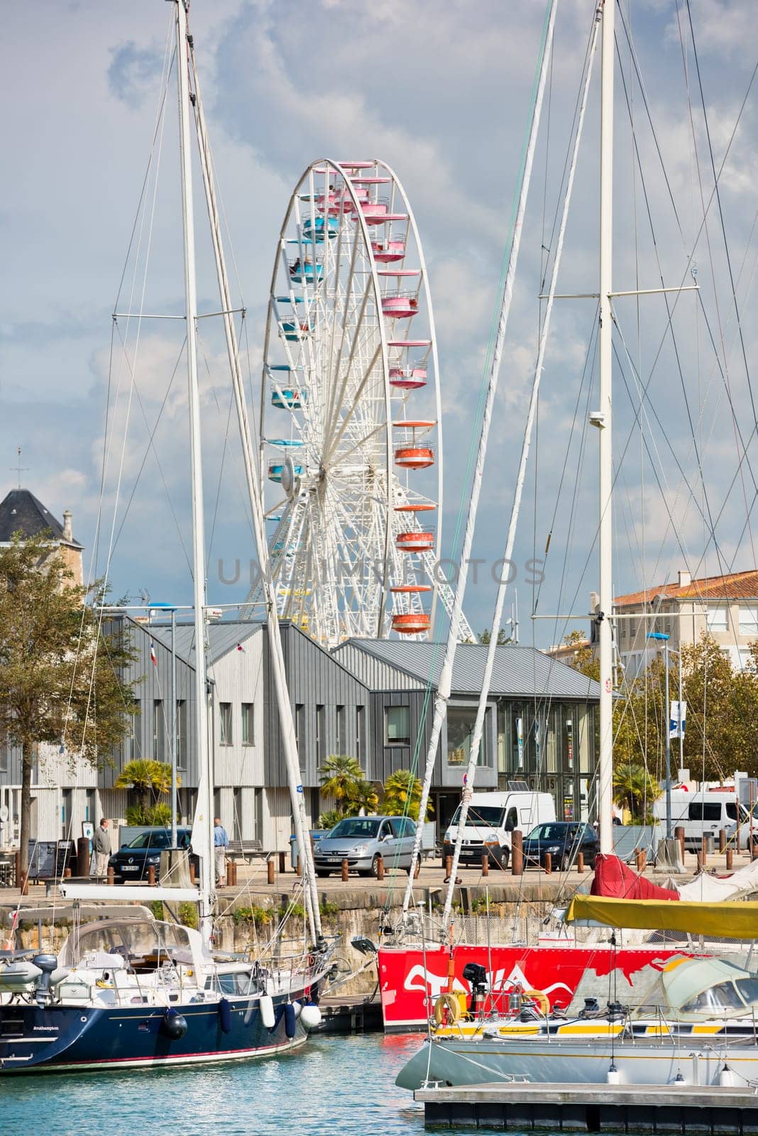 FRANCE, LA ROCHELLE - SEPTEMBER 21: big ferris wheel in La Rochelle port on September 21, 2015