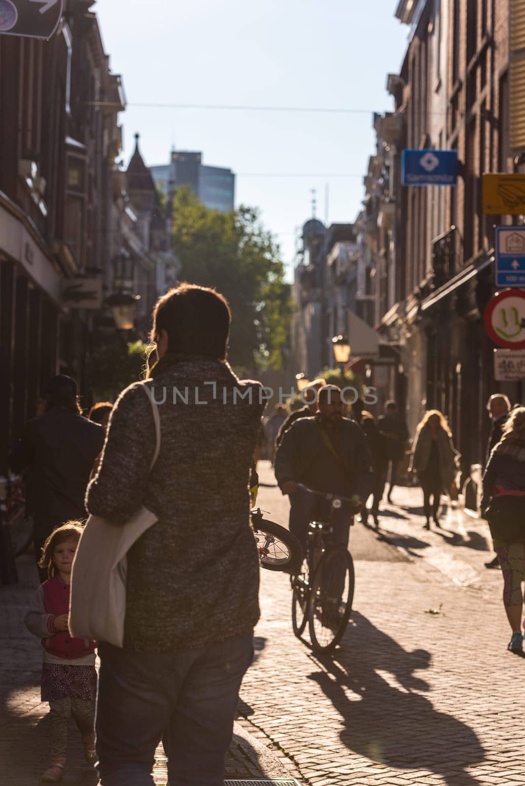 NETHERLANDS, UTRECHT - OCTOBER 01: people on the street of Utrecht on October 1, 2015