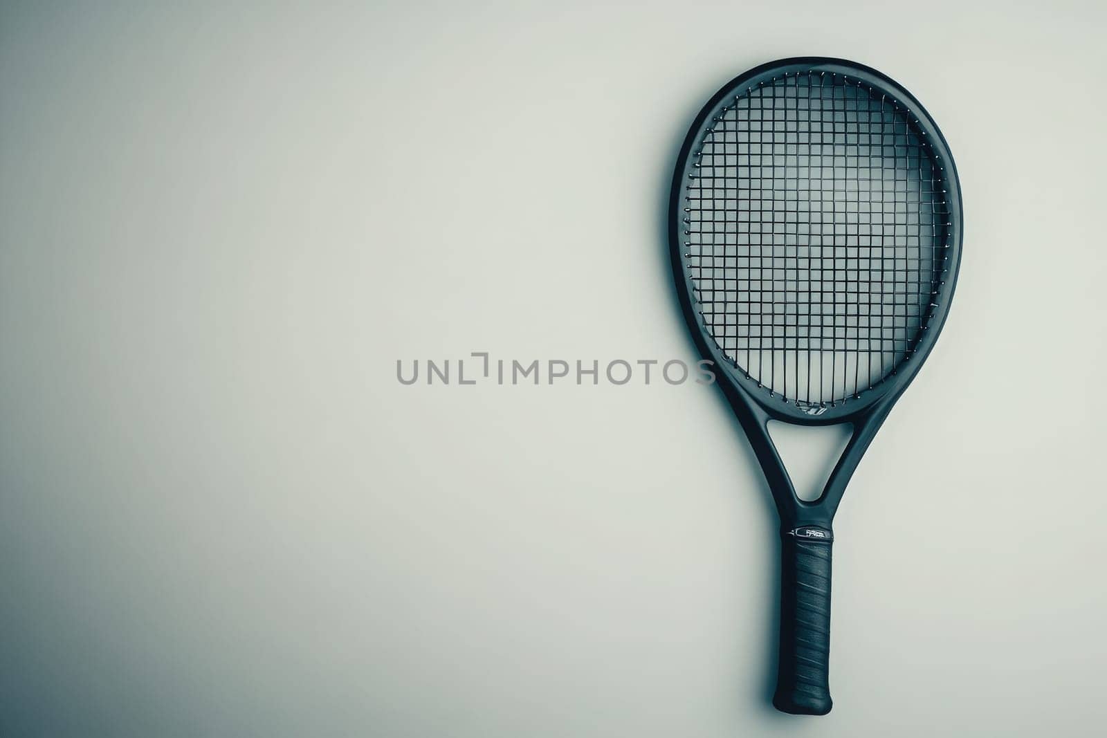 A padel racket rests on a minimalist, solid background, showcasing its unique design and ready for thrilling matches. The focus remains on the racket, emphasizing its clean lines and texture.