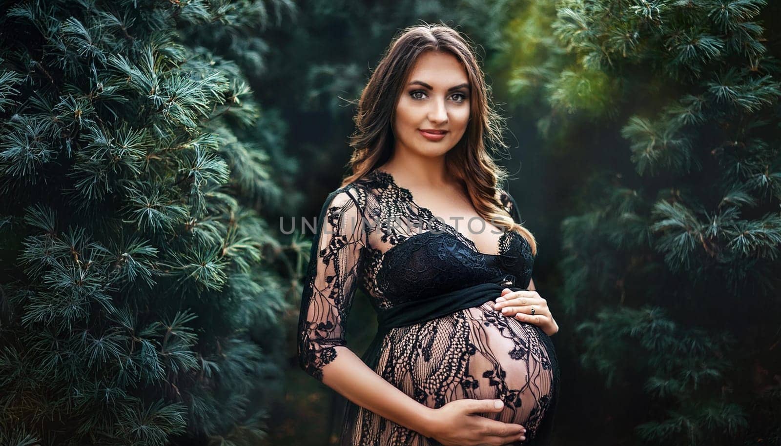 gorgeous young pregnant woman, AI generated image