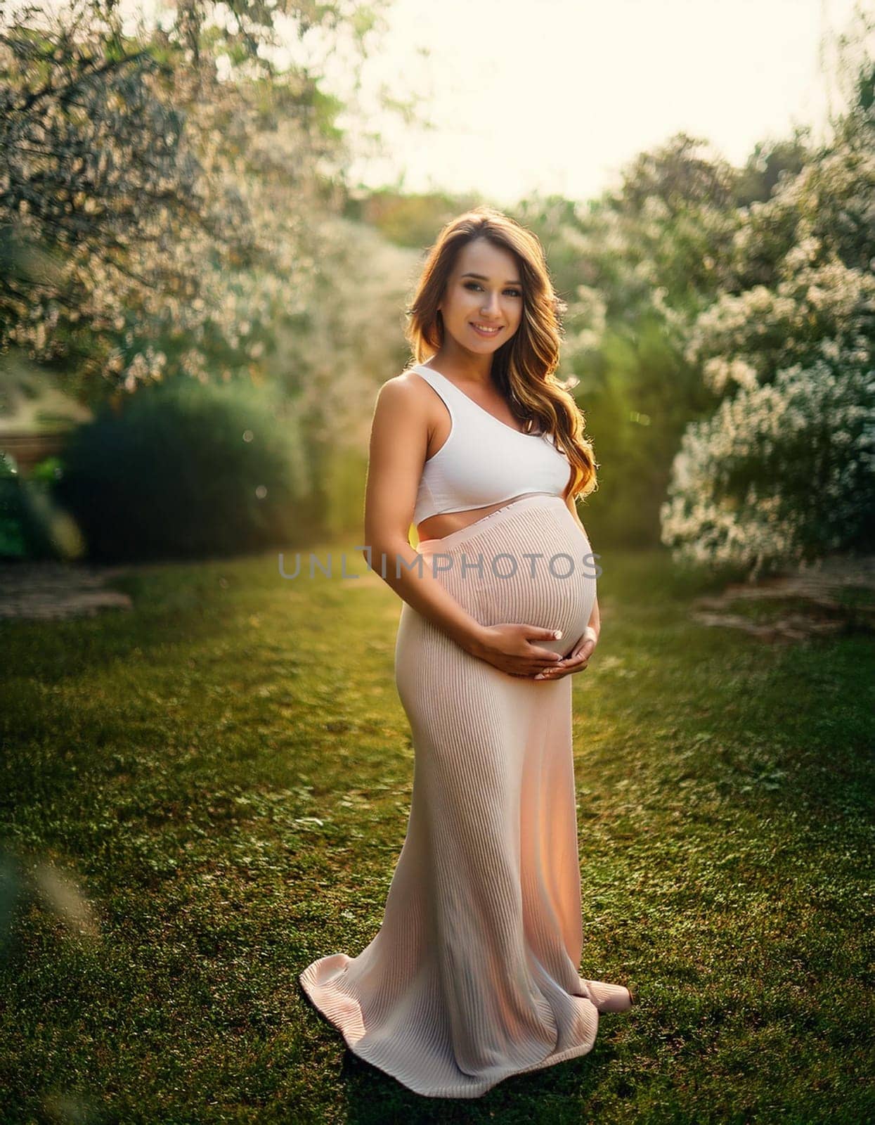 gorgeous young pregnant woman, AI generated image