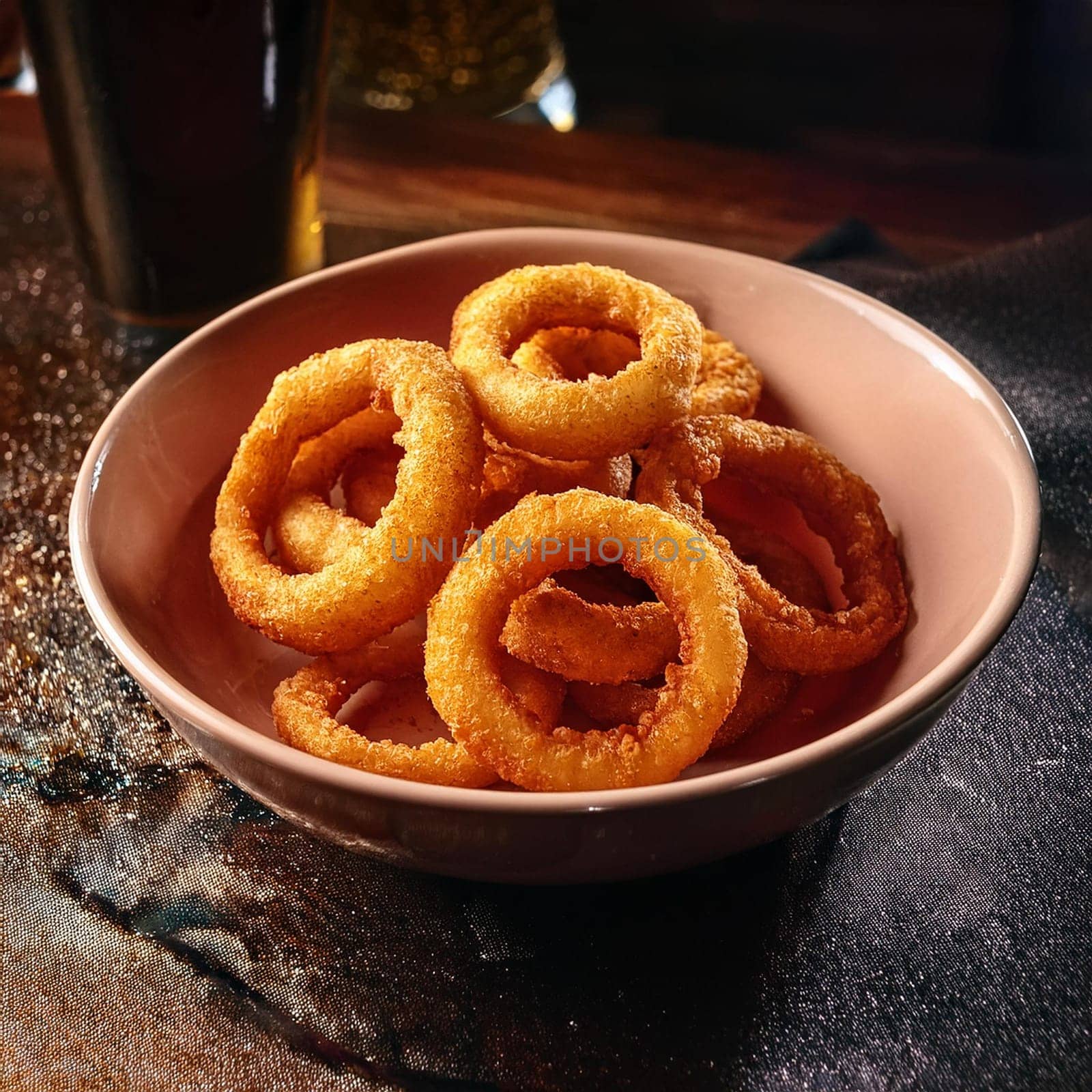 onion rings pub food, AI generated image
