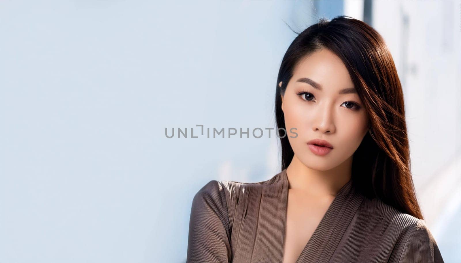 gorgeous young asian woman illustration, AI generated image