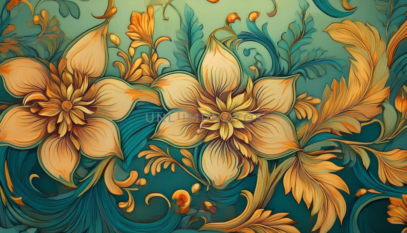 liberty floral background illustration, AI generated image