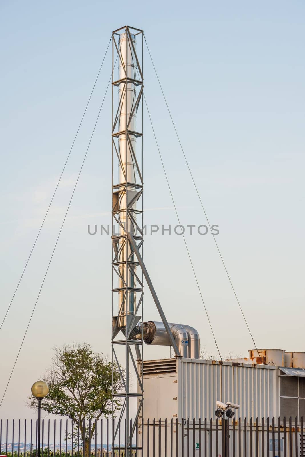 Metal  chimney of an air production plant