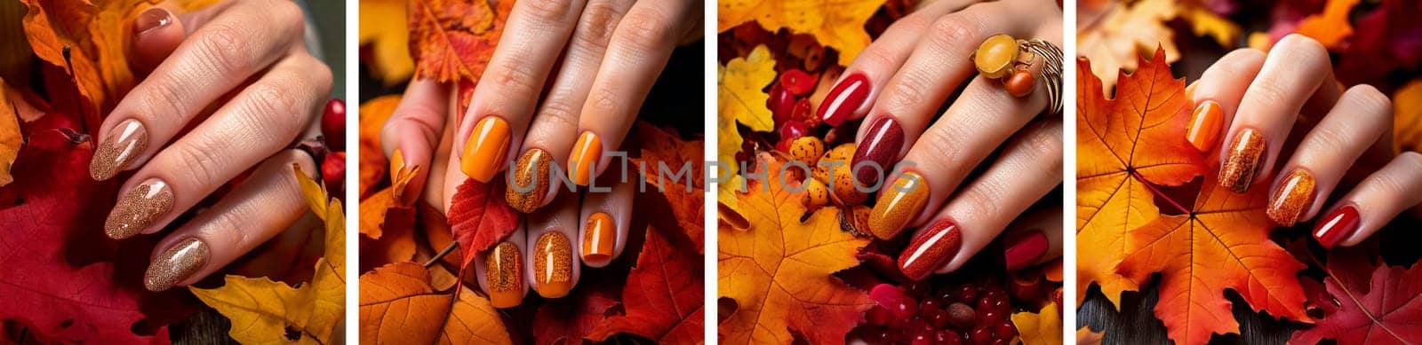 Beautiful fall nail designs featuring autumnal colors and patterns