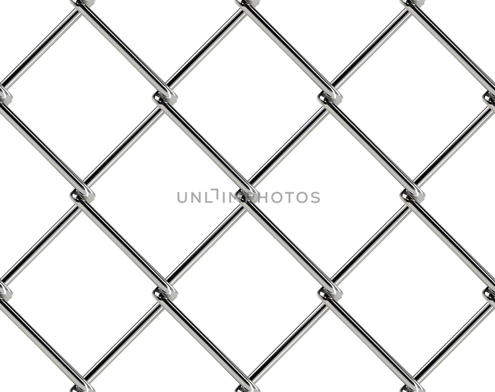 Chain link fence seamless pattern. Industrial style wallpaper. Realistic geometric texture. Graphic design element for web site background, catalog. Steel wire wall on white. Vector illustration