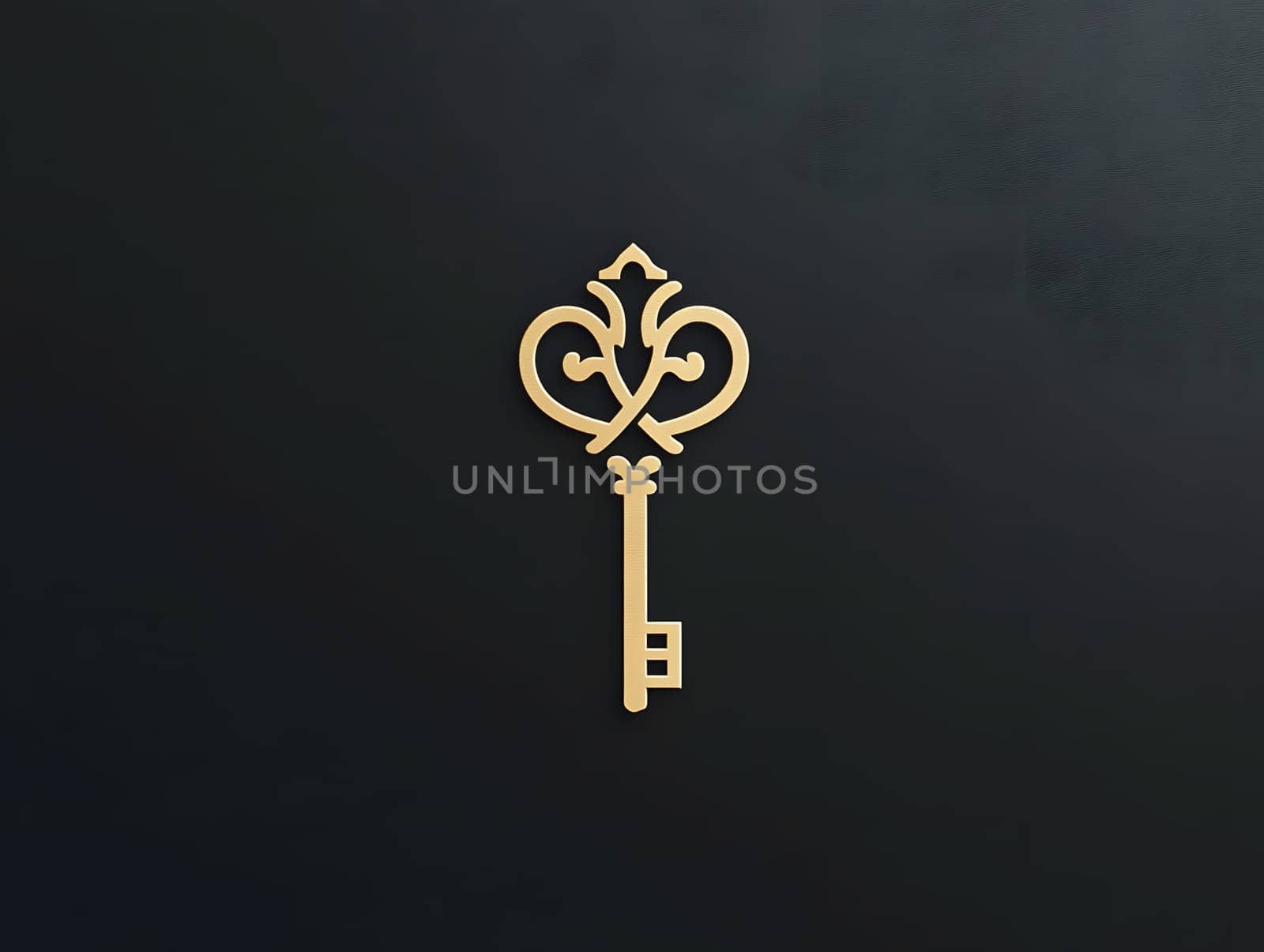 Luxery Antique Ancient Ornate Golden Key Icon