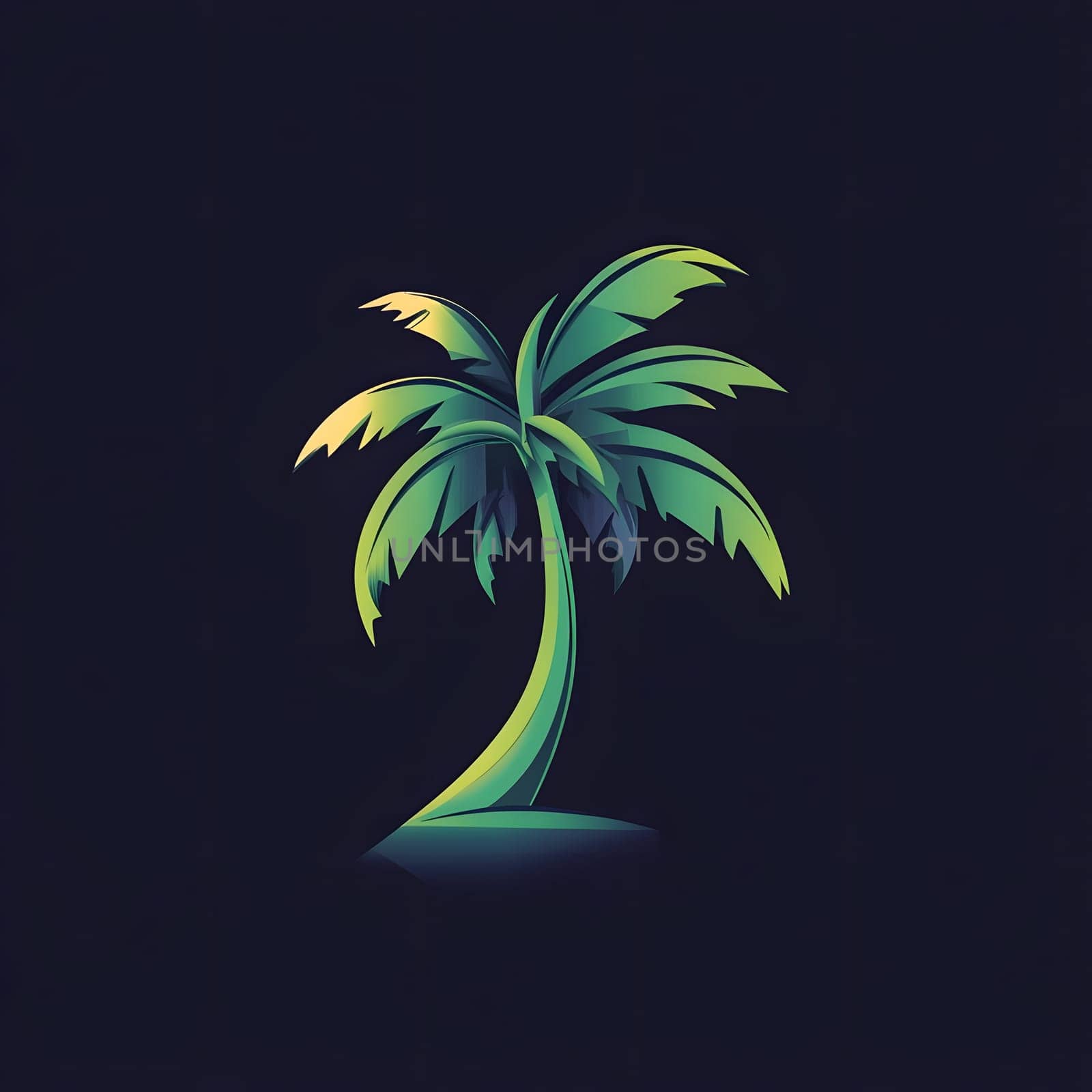 Simple Tropical Exotic Palm Tree Nature Plant Symbol