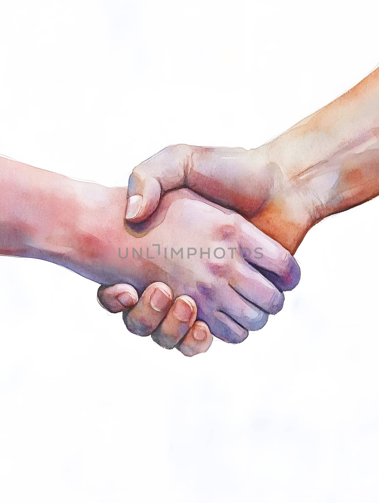 Watercolor Businesspeople Collaboration Handshake Hands Partnership Respect