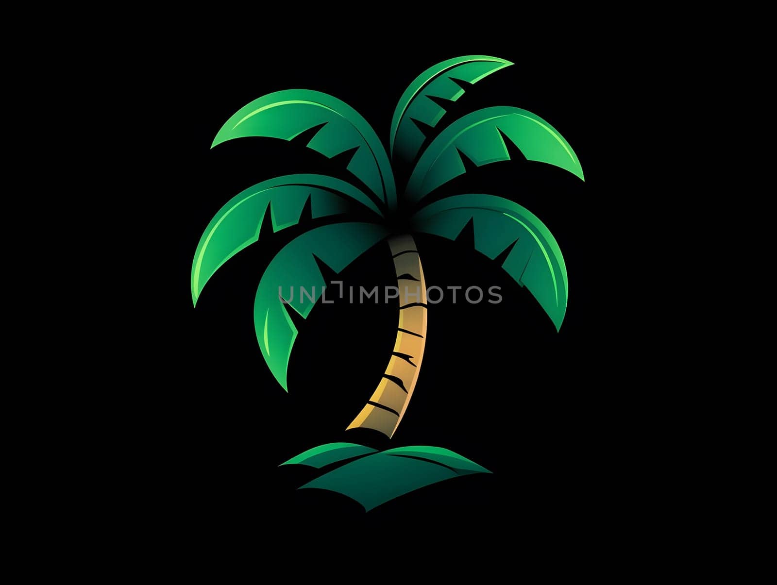 Simple Tropical Exotic Palm Tree Nature Plant Symbol