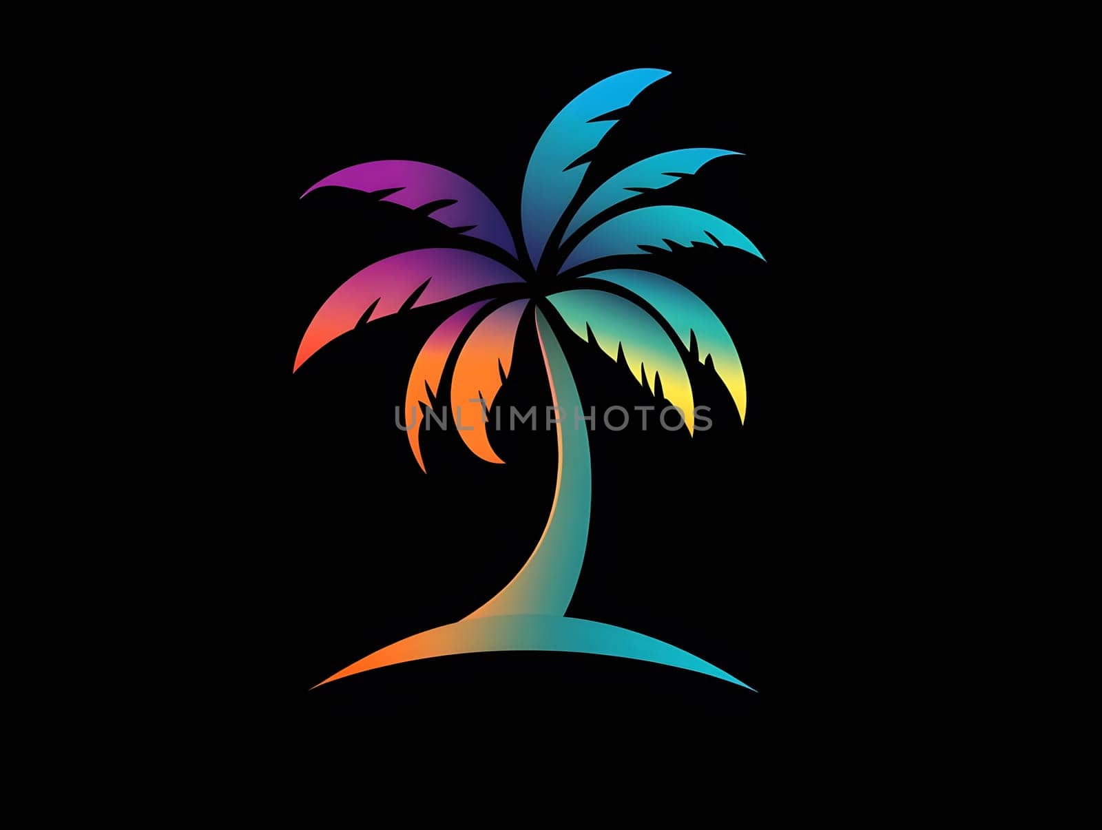 Simple Tropical Exotic Palm Tree Nature Plant Symbol