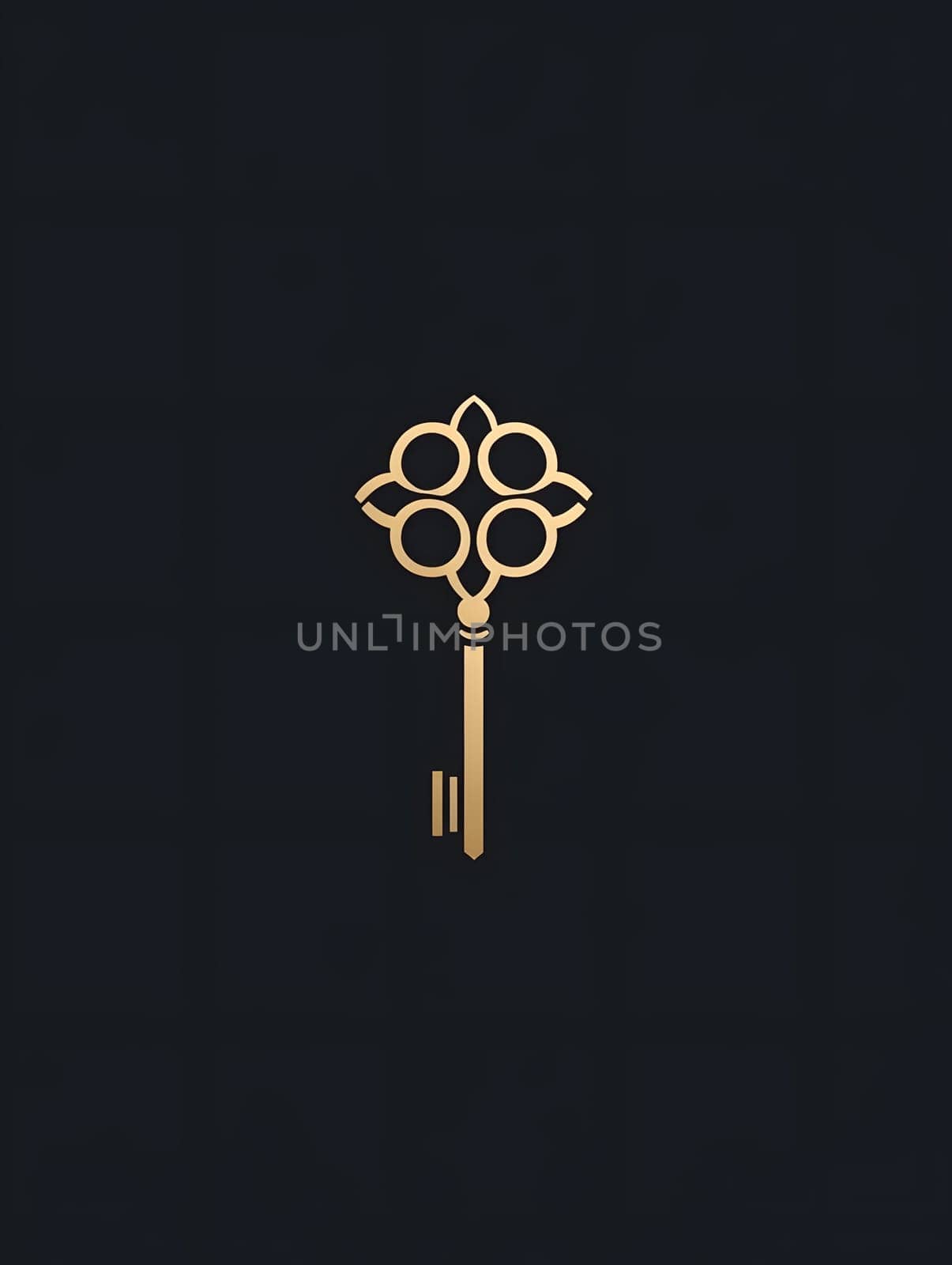 Luxery Antique Ancient Ornate Golden Key Icon