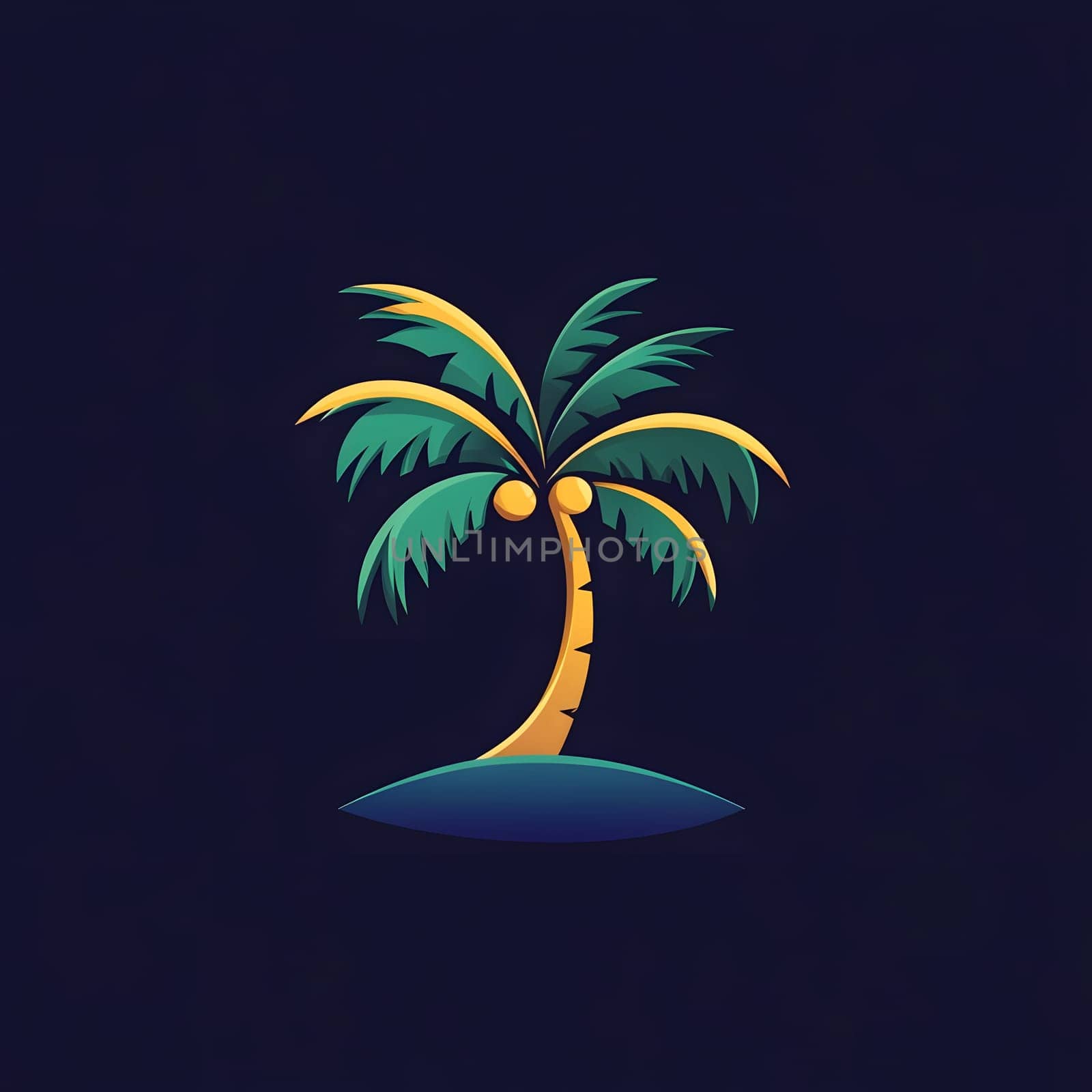 Simple Tropical Exotic Palm Tree Nature Plant Symbol