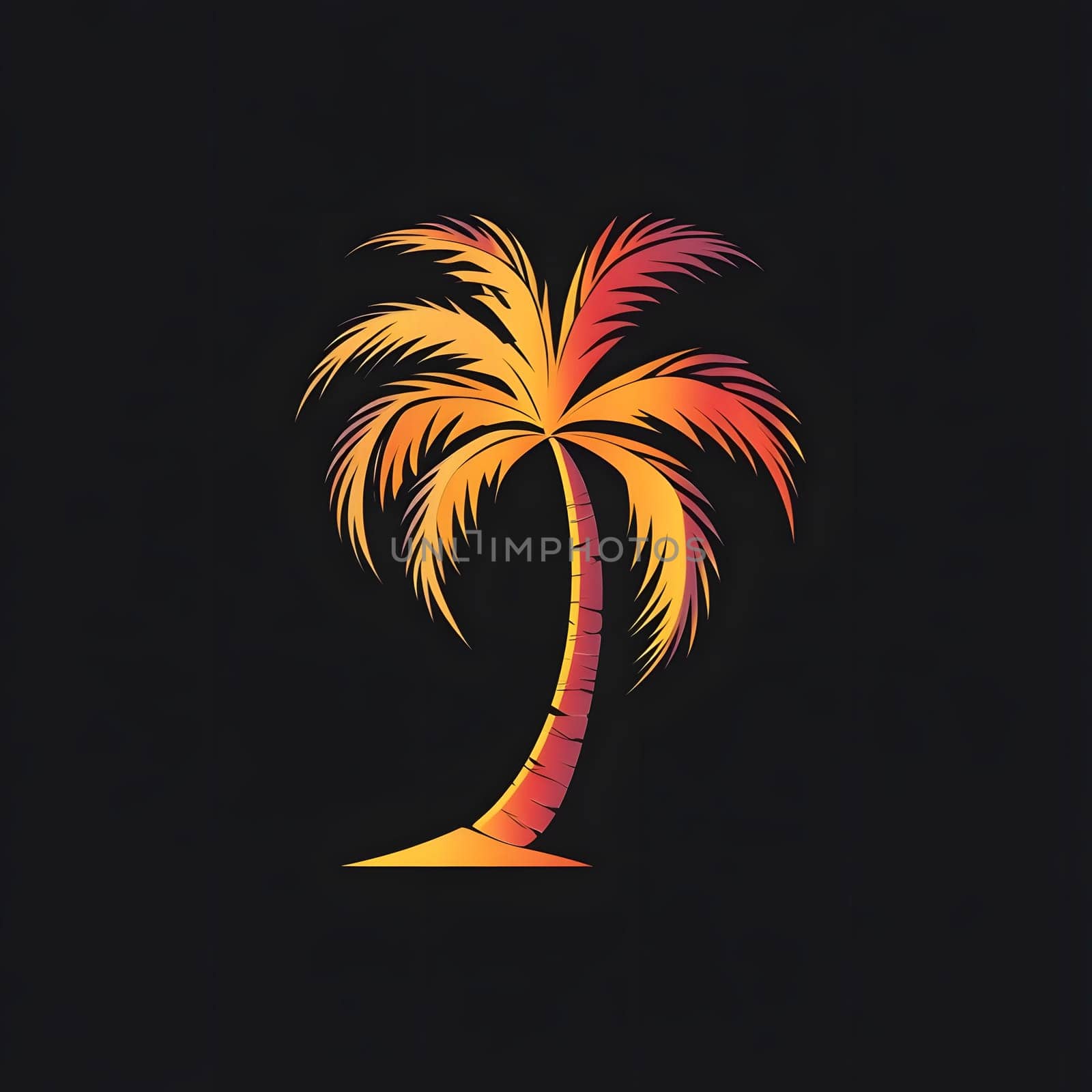 Simple Tropical Exotic Palm Tree Nature Plant Symbol