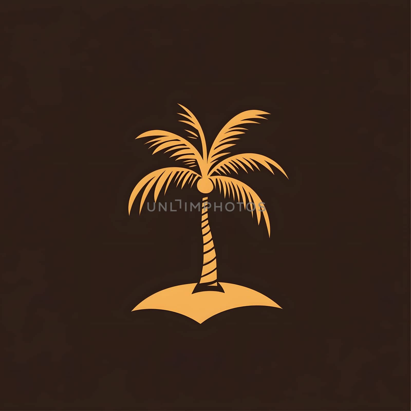Simple Tropical Exotic Palm Tree Nature Plant Symbol