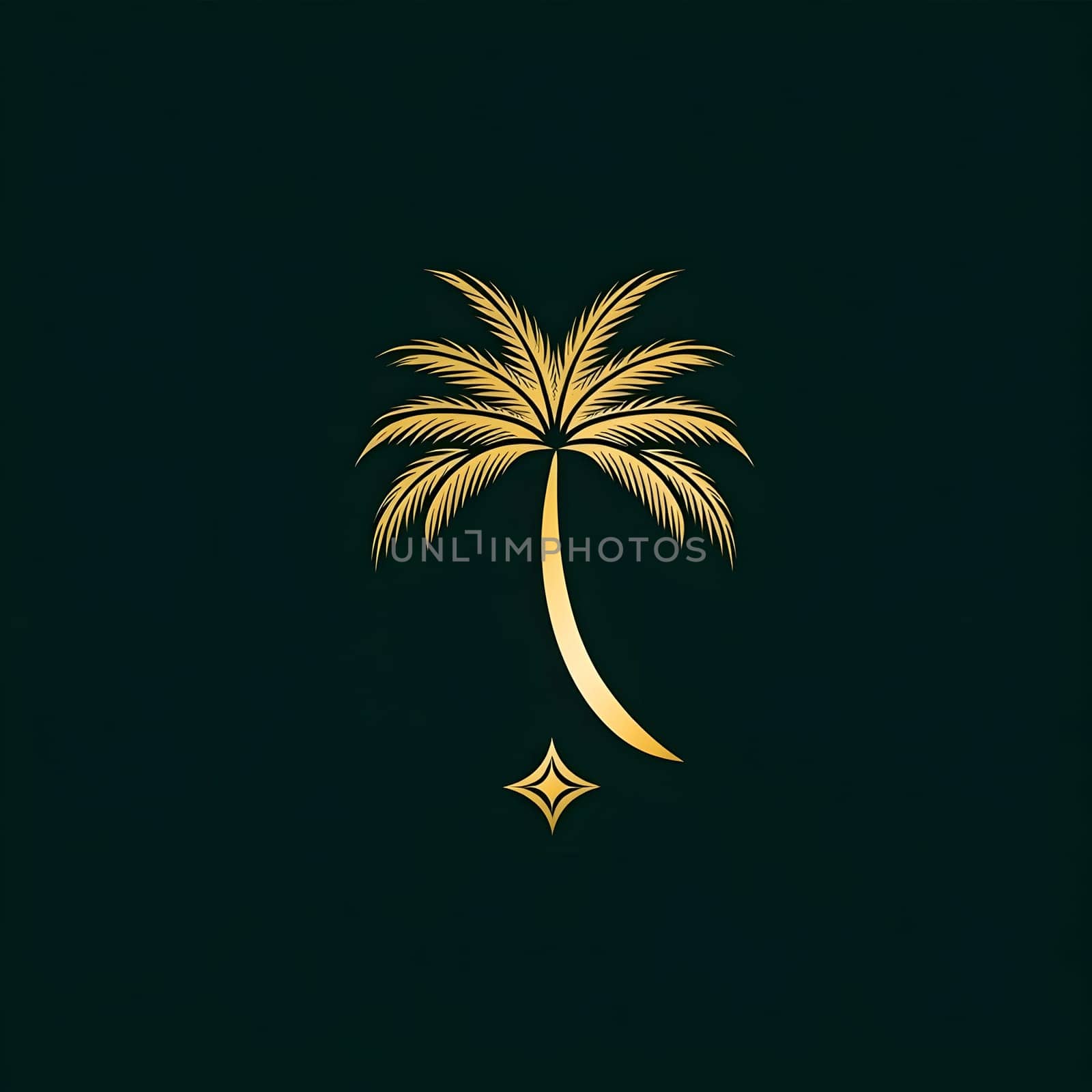 Simple Tropical Exotic Palm Tree Nature Plant Symbol