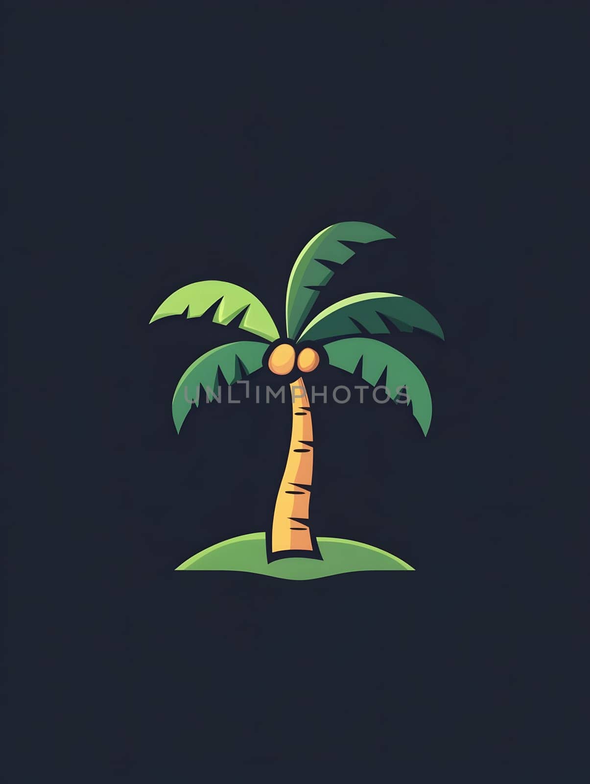 Simple Tropical Exotic Palm Tree Nature Plant Symbol