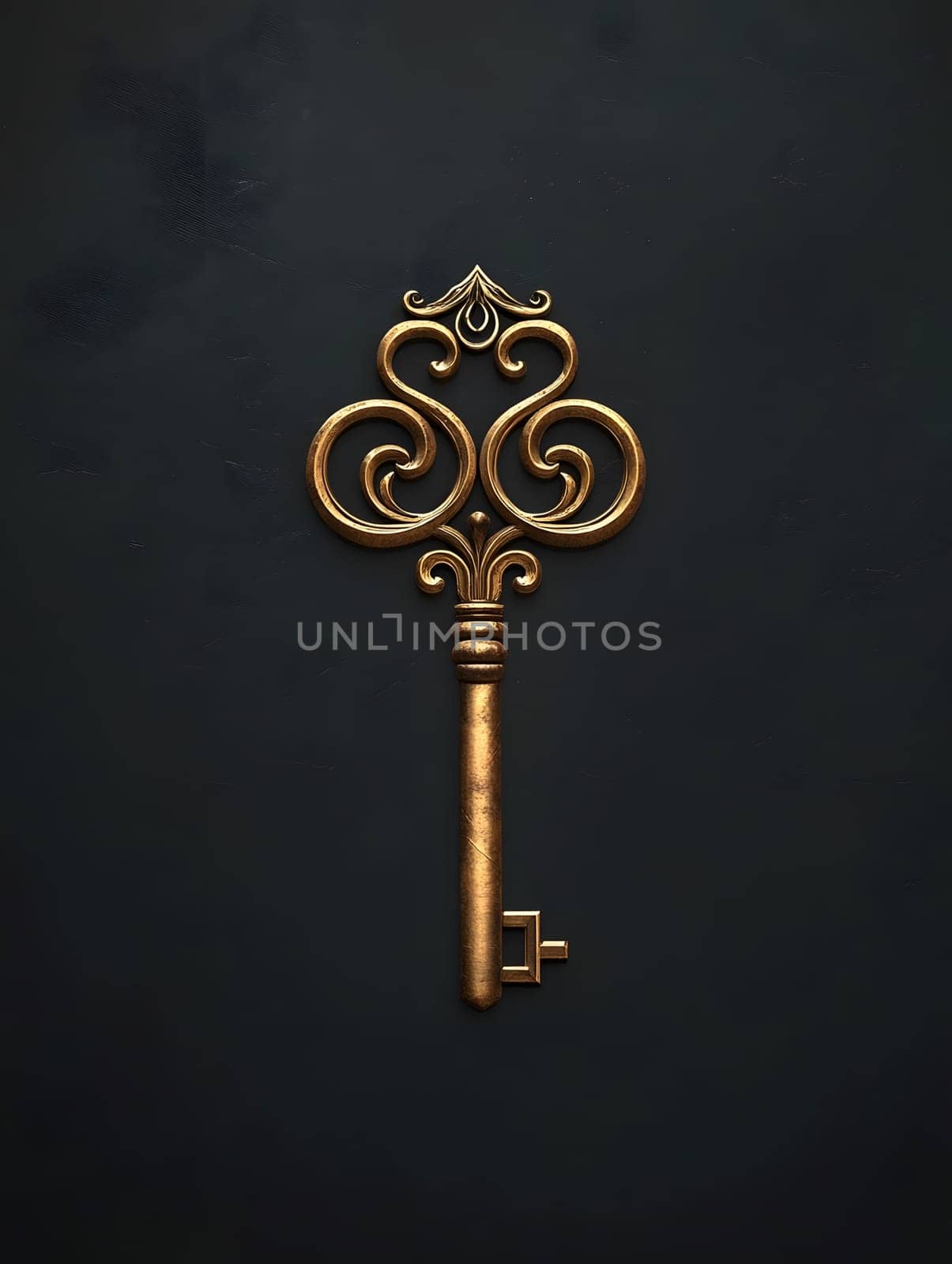 Luxery Antique Ancient Ornate Golden Key Icon