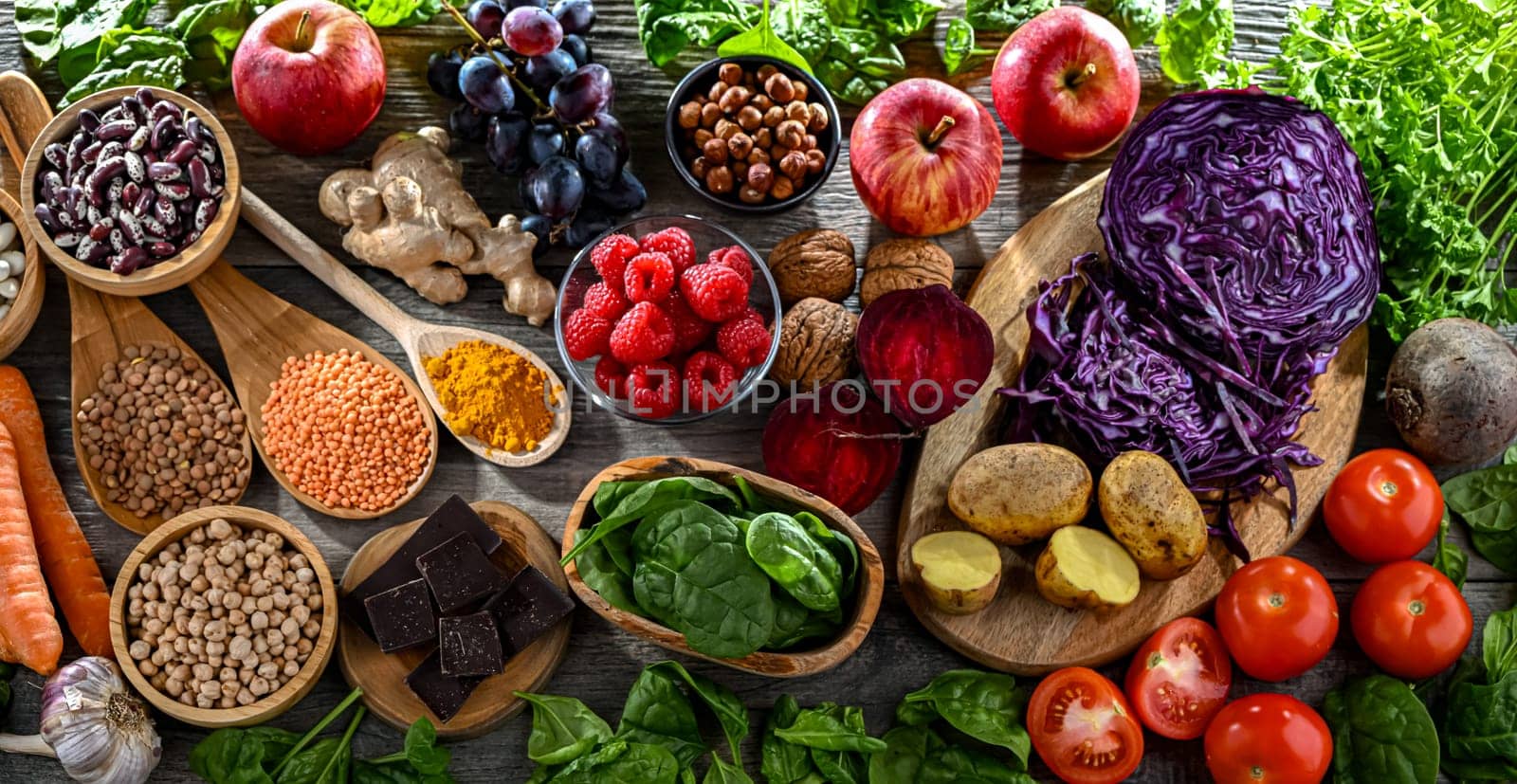 Foods rich in antioxidants. Healthy diet