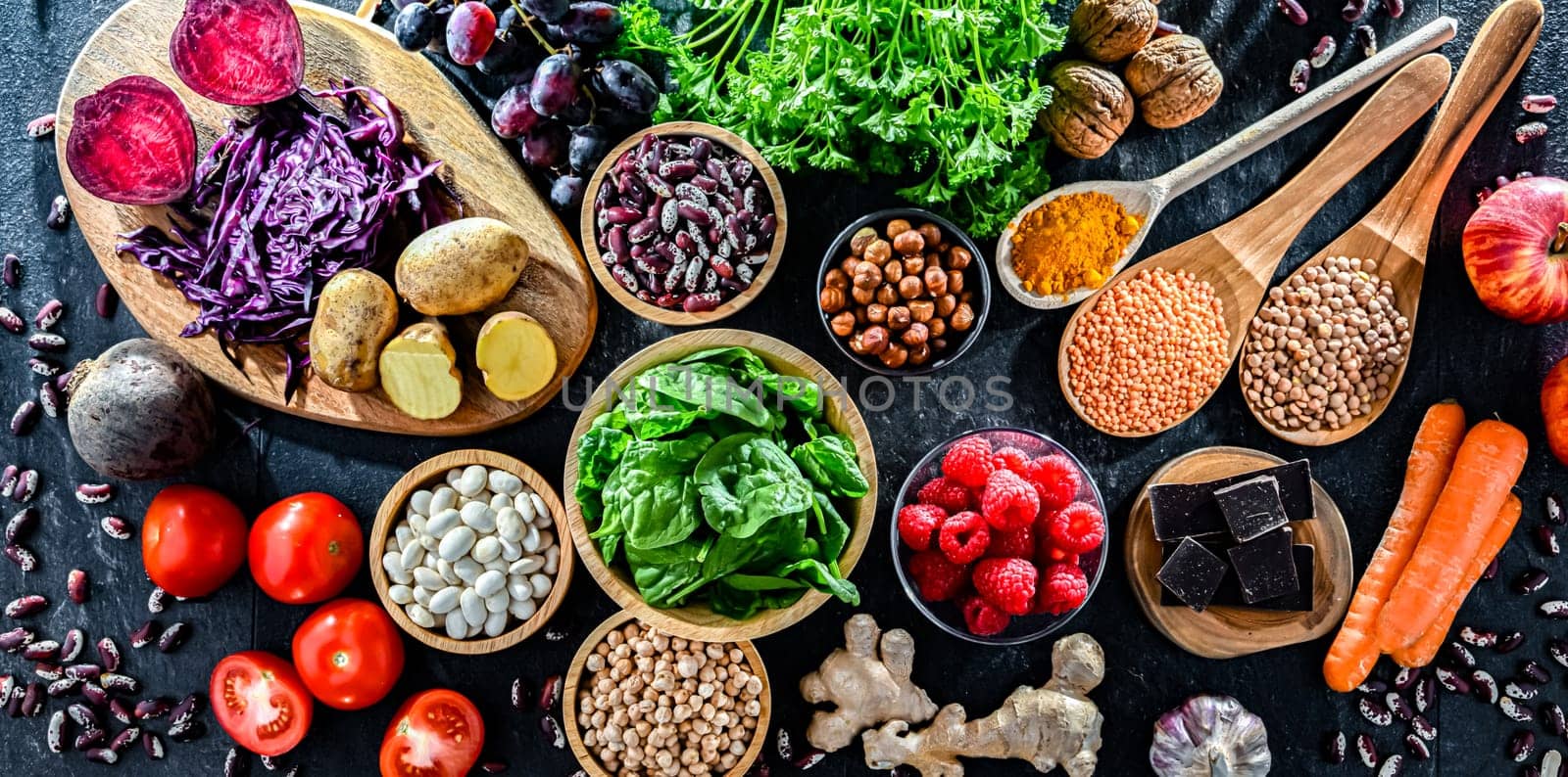 Foods rich in antioxidants. Healthy diet