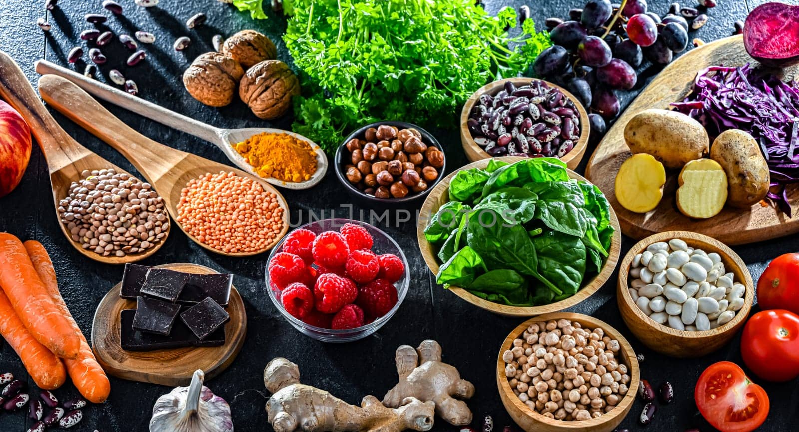 Foods rich in antioxidants. Healthy diet