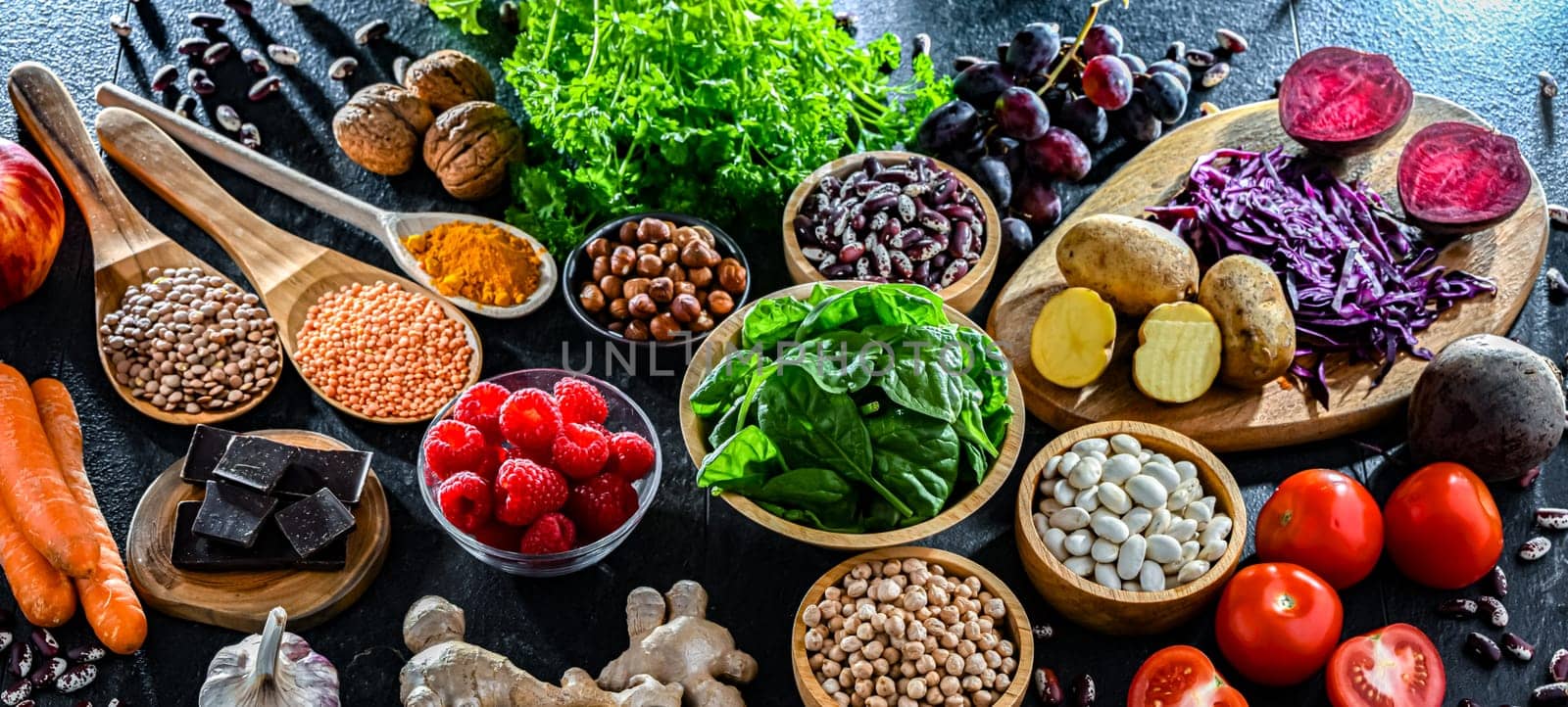 Foods rich in antioxidants. Healthy diet