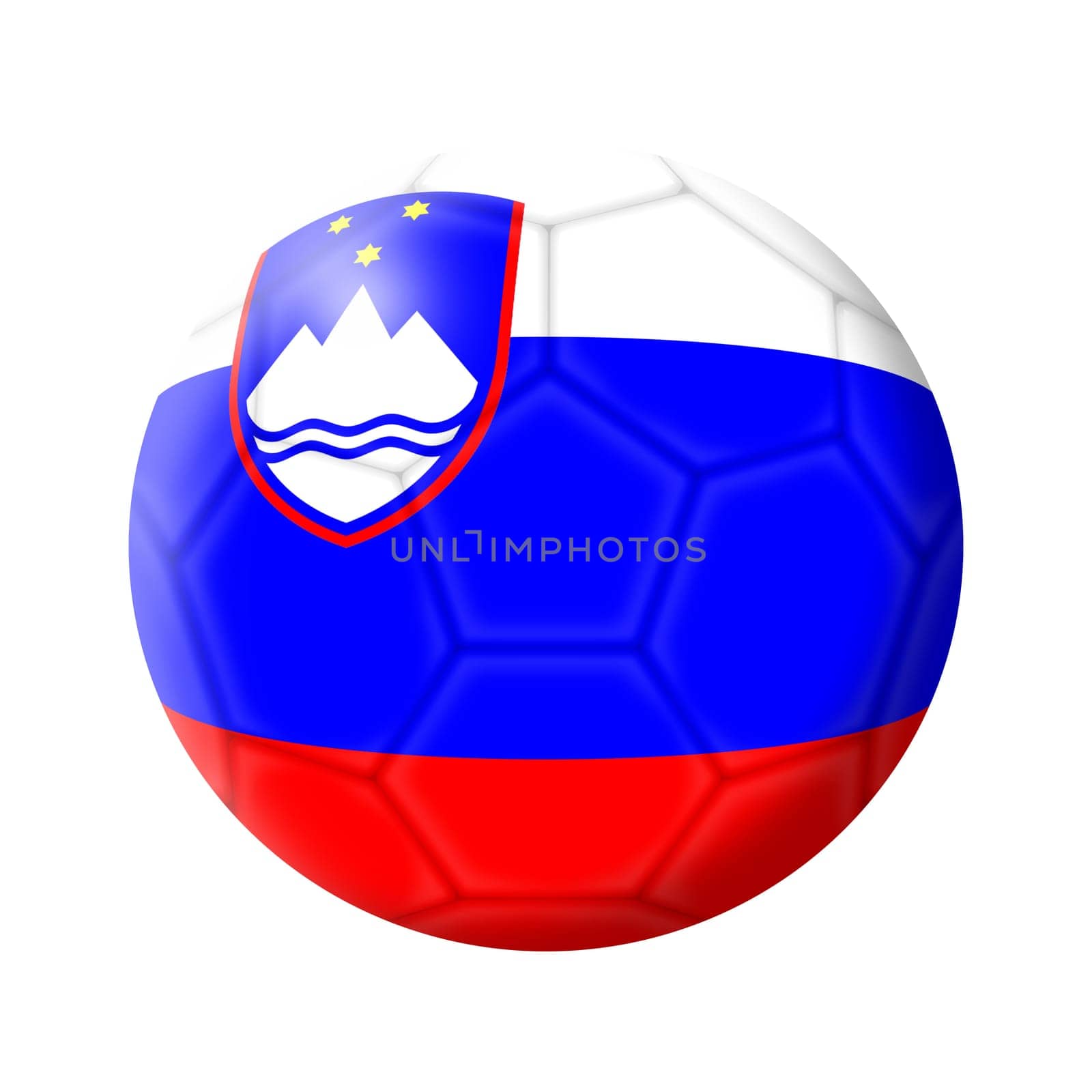 A Slovenia soccer ball football illustration isolated on white with clipping path 3d illustration