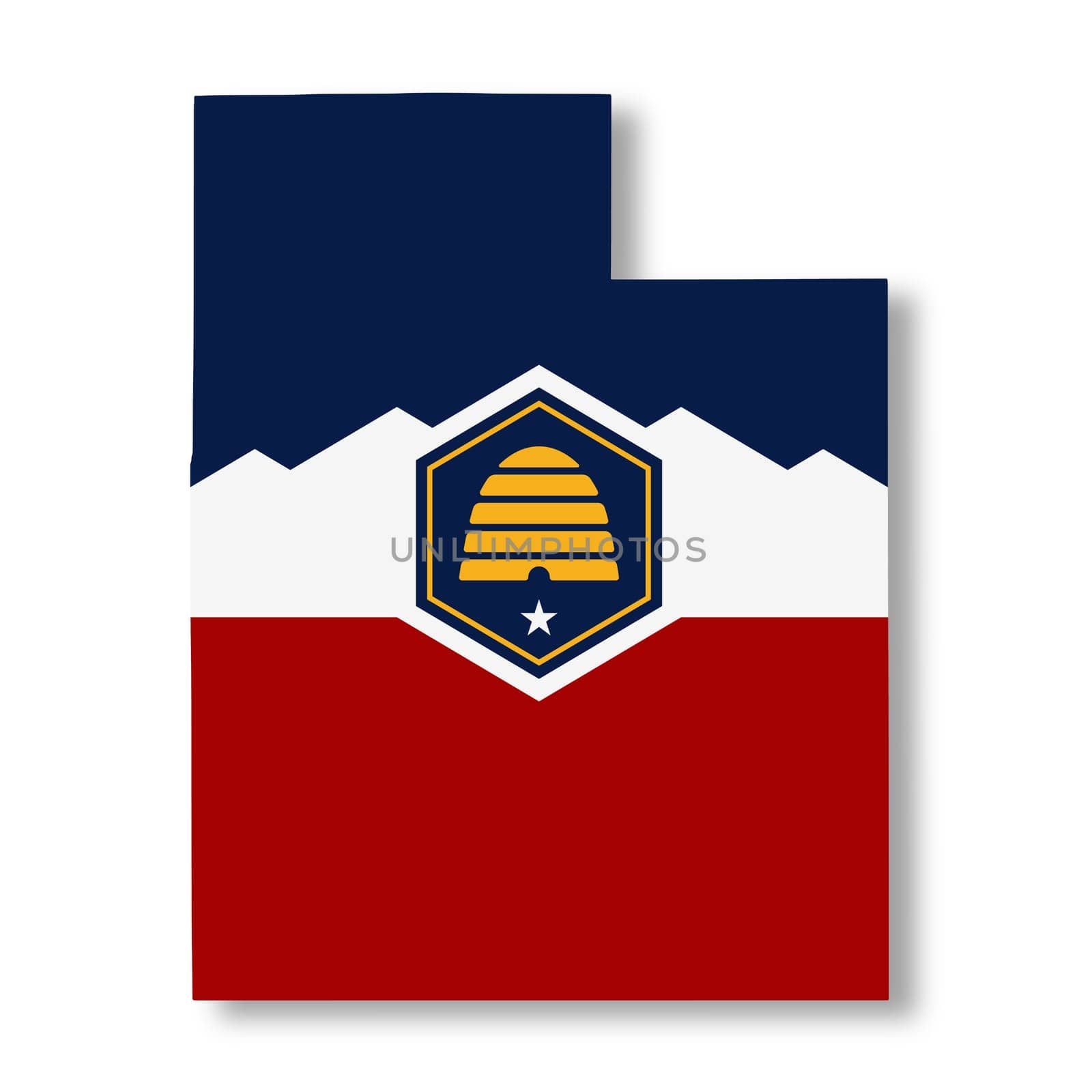 A Utah State flag map Illustration with clipping path