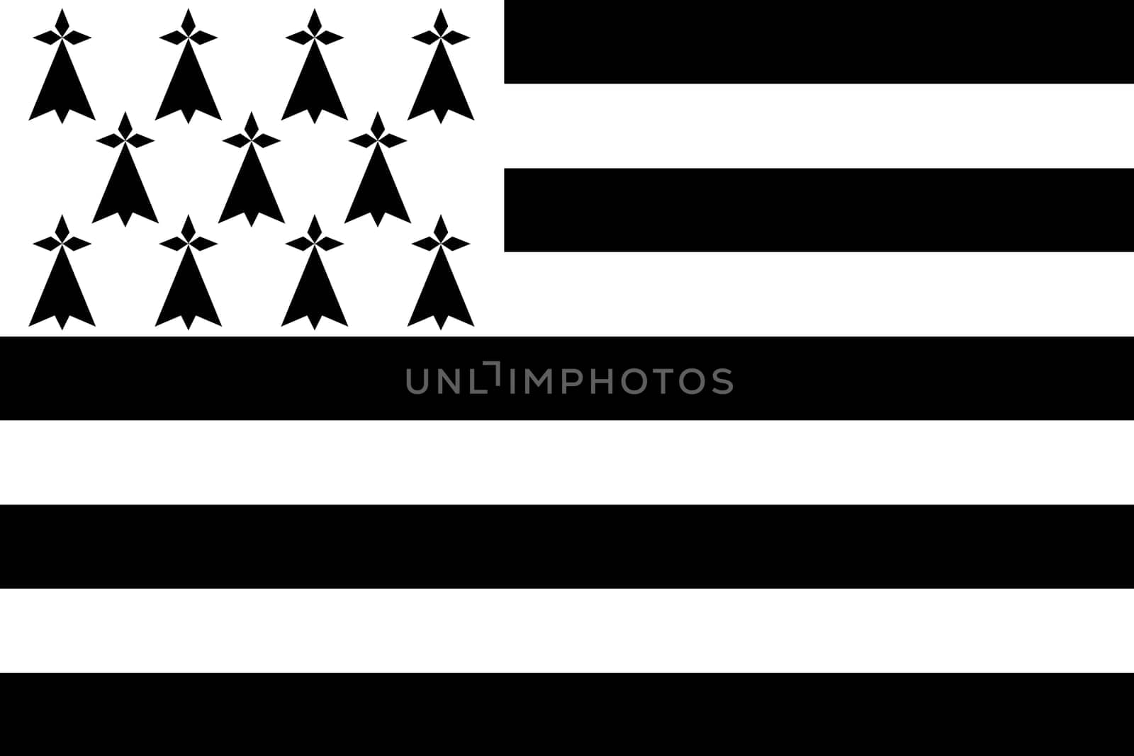A Brittany flag background illustration Gwenn-ha-du