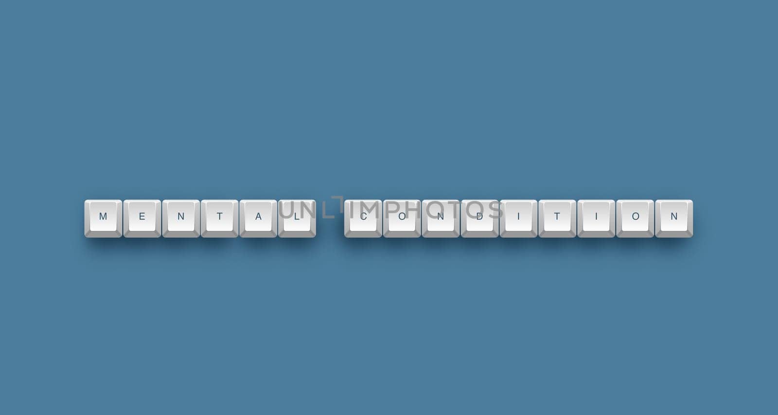 Mental condition text on a 3d keyboard button with shadow, 3d illustration