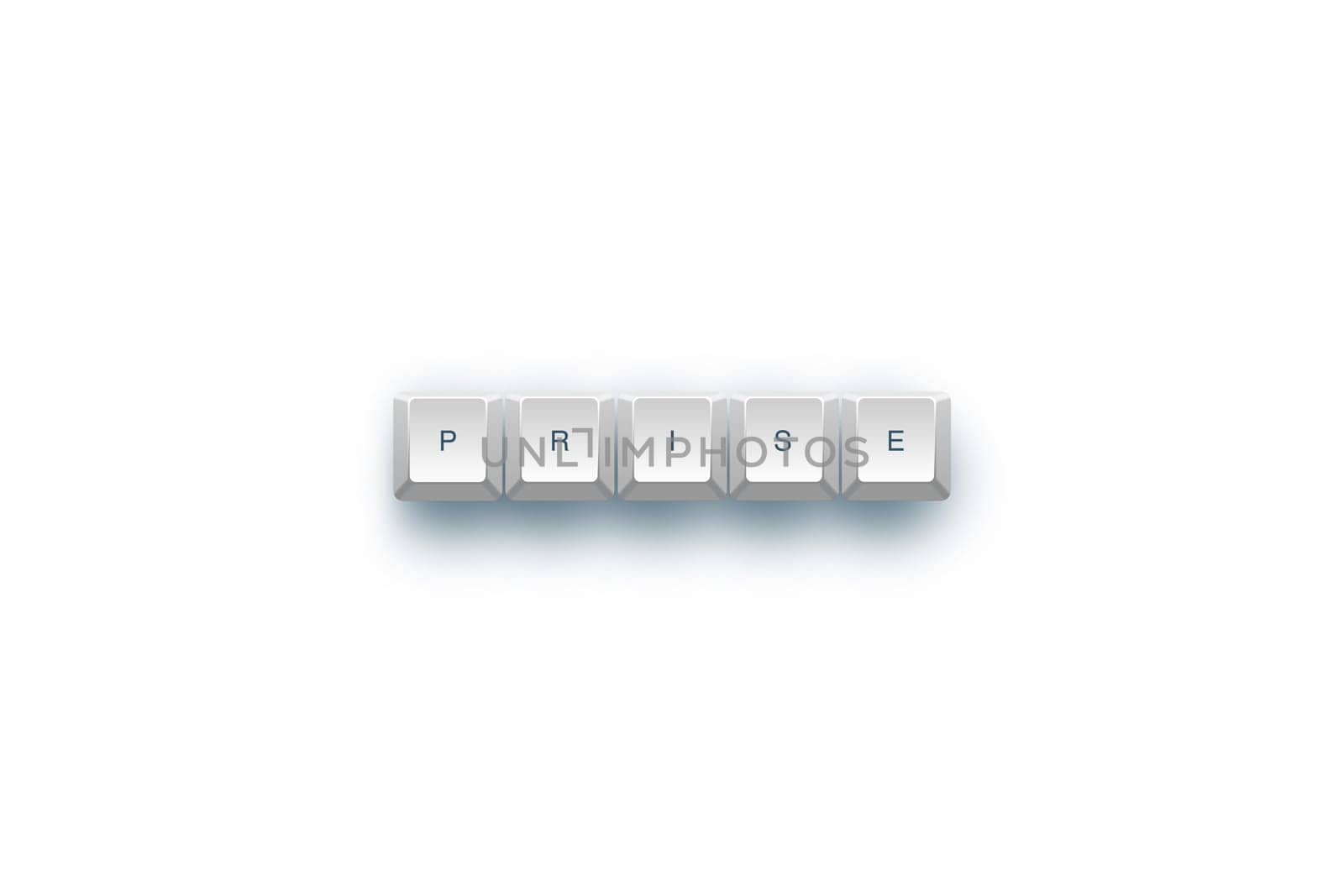 Price text on a 3d keyboard button with shadow, 3d Illustration
