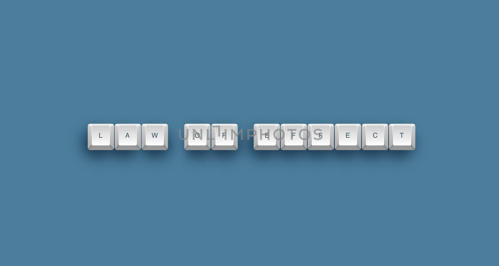 Law of effect text on a 3d keyboard button with shadow, 3d illustration
