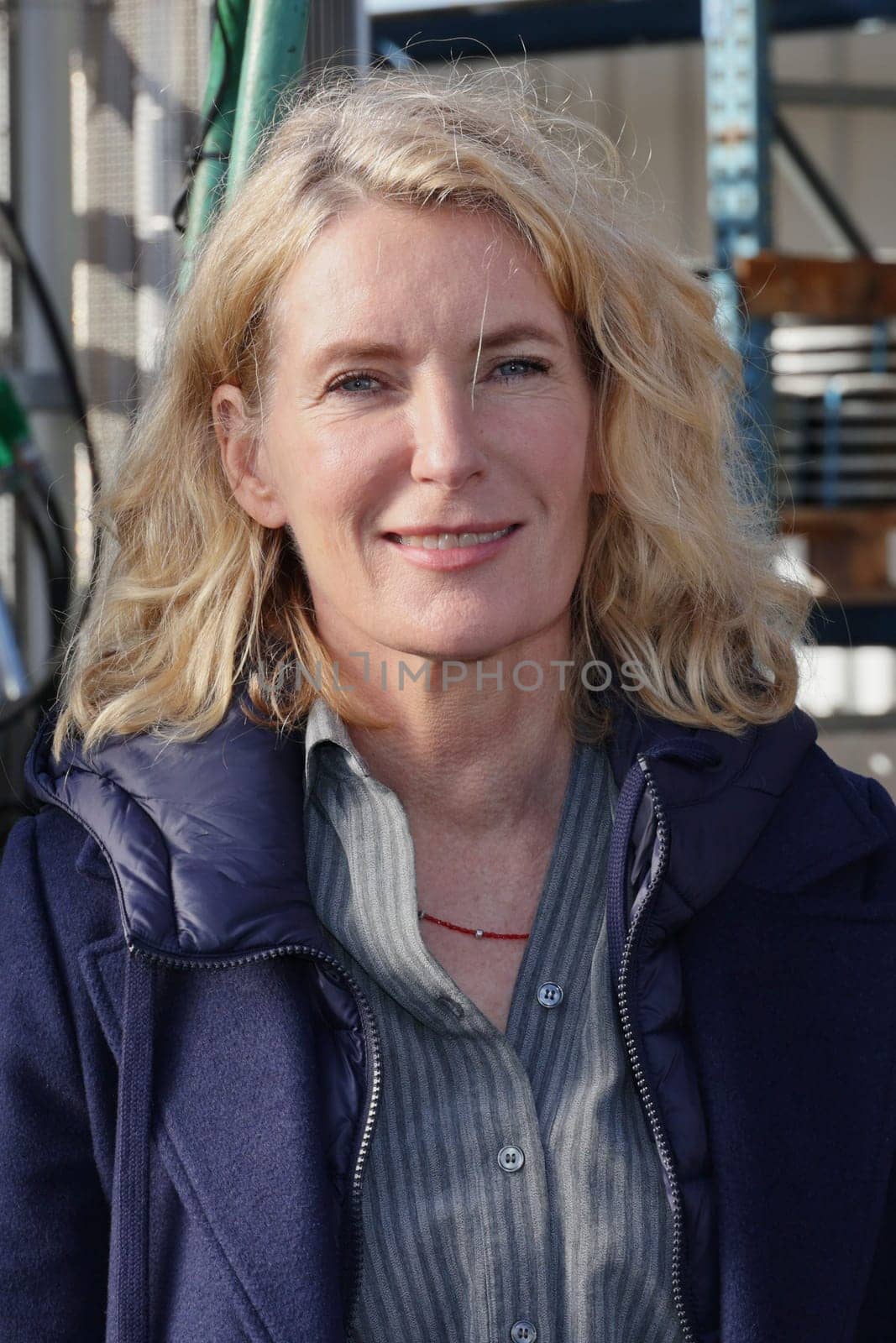 Maria Furtwängler,photo session on the set of the new TATORT crime thriller "Königin"" with Inspector Lindholm at the gas station at the volunteer fire department,Jork,22.10.2024"