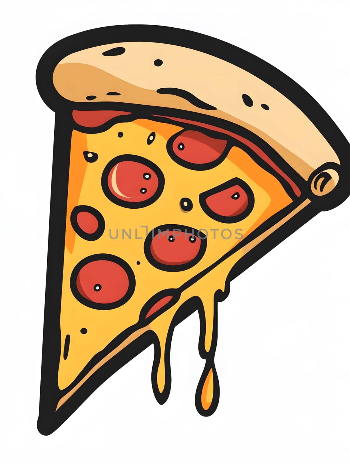 Pizza Slice with cheese and pepperoni Food Icon Logo