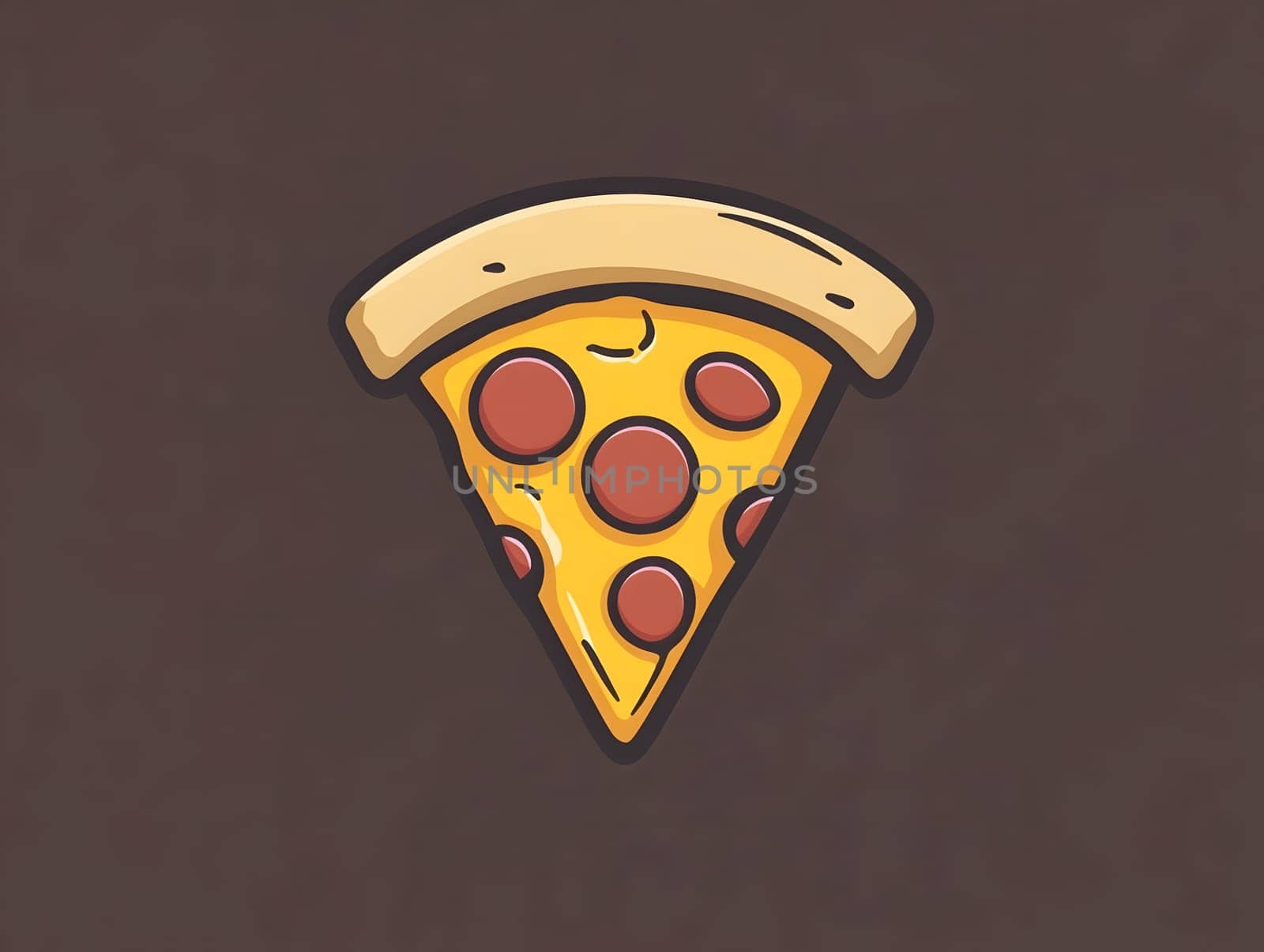 Pizza Slice with cheese and pepperoni Food Icon Logo
