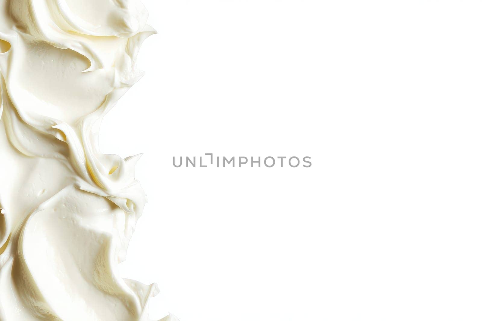A smooth and creamy sour cream sits in the center against a plain white background, ideal for enhancing dishes, serving as a dip, or enriching flavors of various meals.