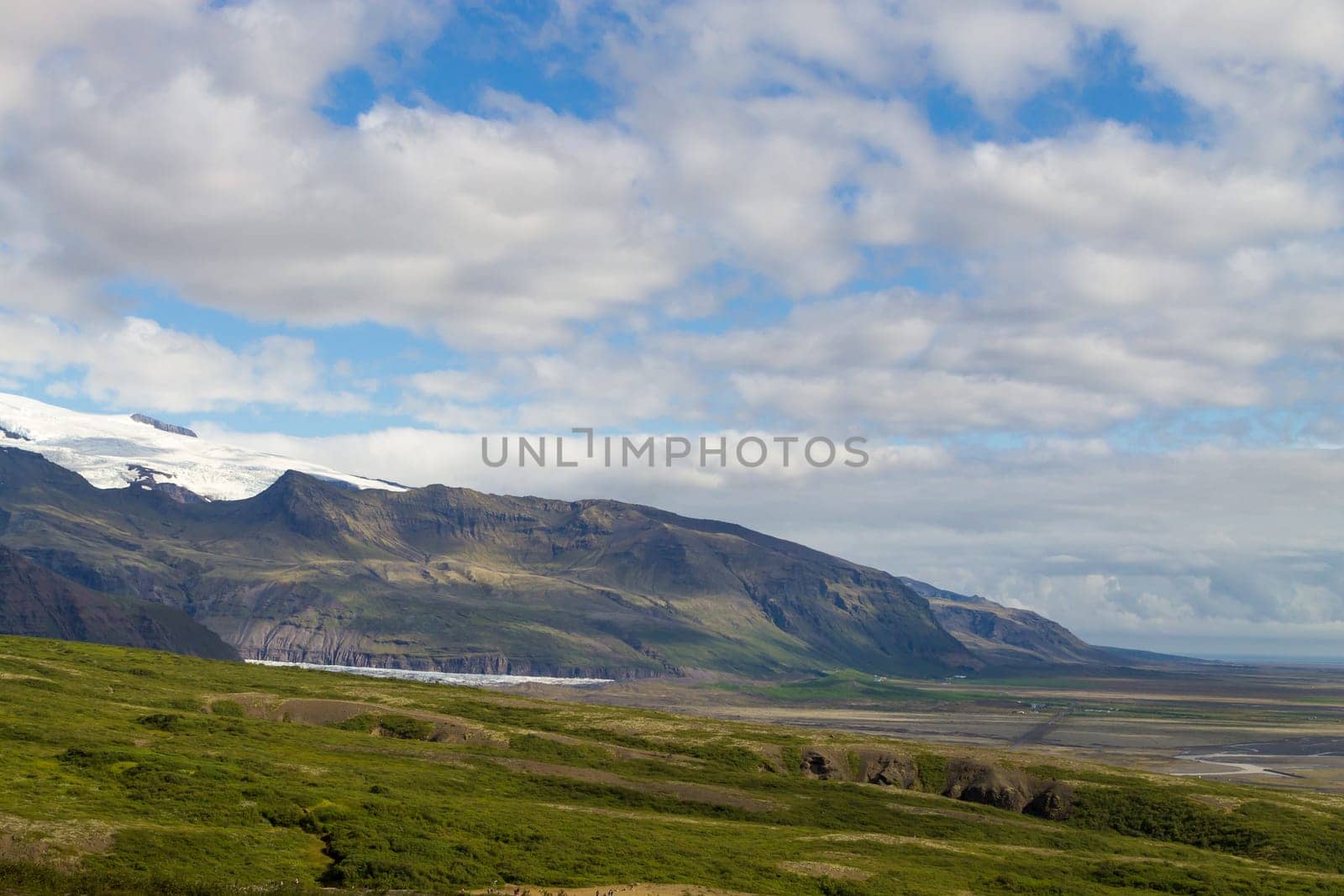 Skaftafell national park landscape, Iceland landmark. Icelandic panorama