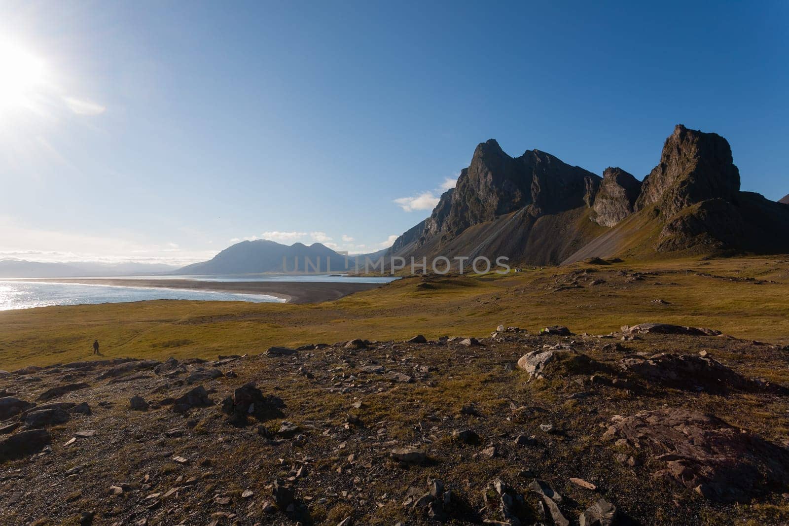 Hvalnes lava beach landscape, east Iceland landmark. Iceland scenery