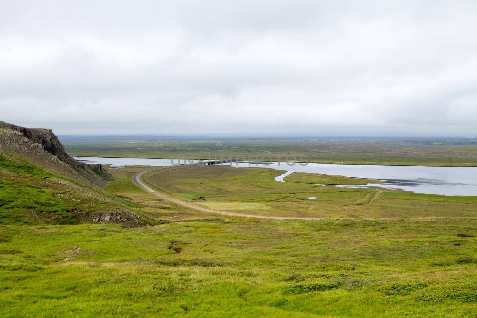 Mjoifjordur rural landscape, east Iceland. Icelandic view