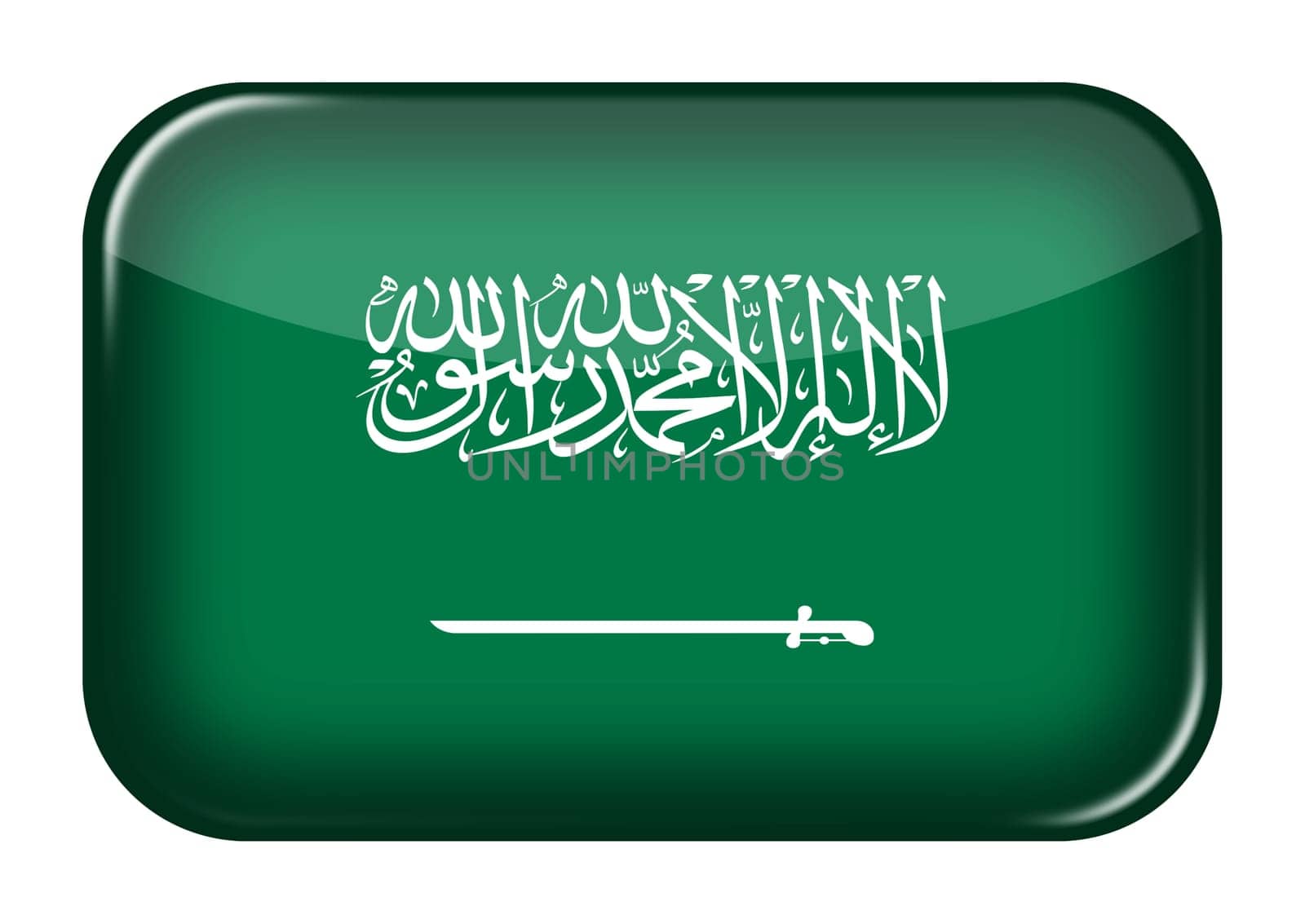 A Saudi Arabia web icon rectangle button with clipping path