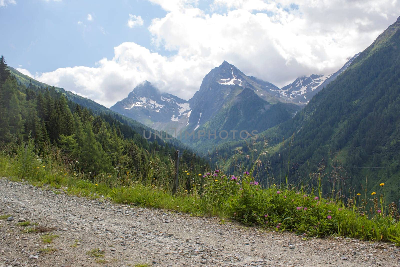 Landscape in Austrian Alps - High mountains of higt Tauern around Grossglockner. Austria.