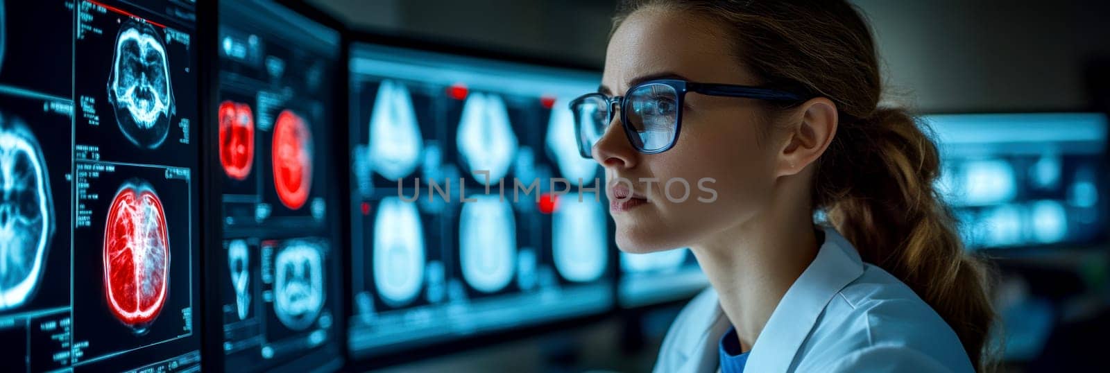 Radiographer at work. AI generative.