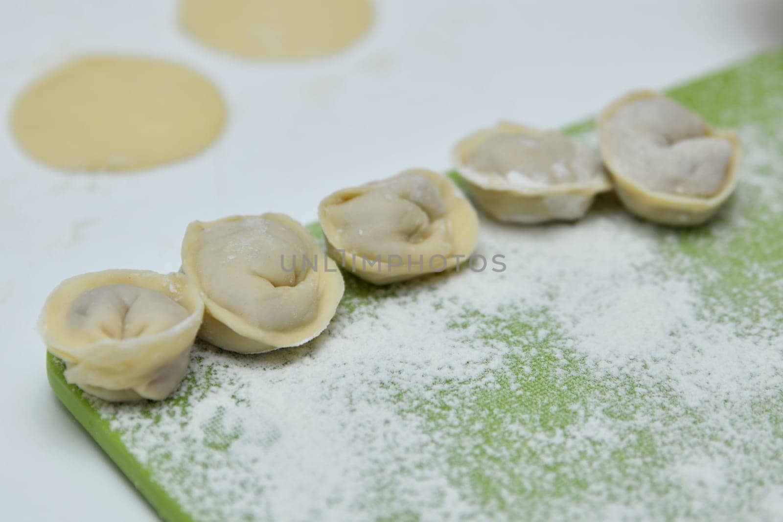 Russian dumplings in a kitchen